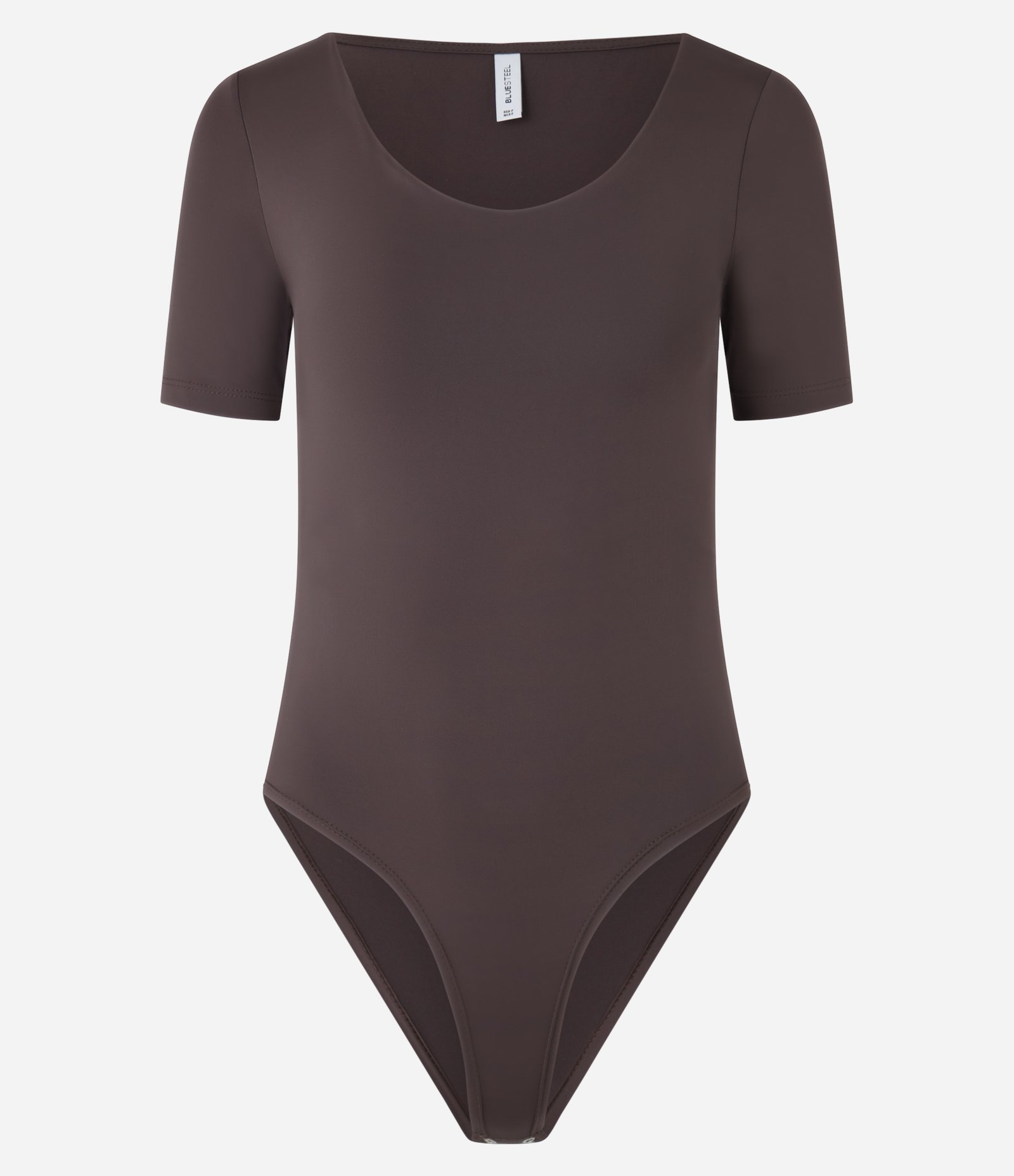 Body em Poliamida com Decote Redondo Marrom 4