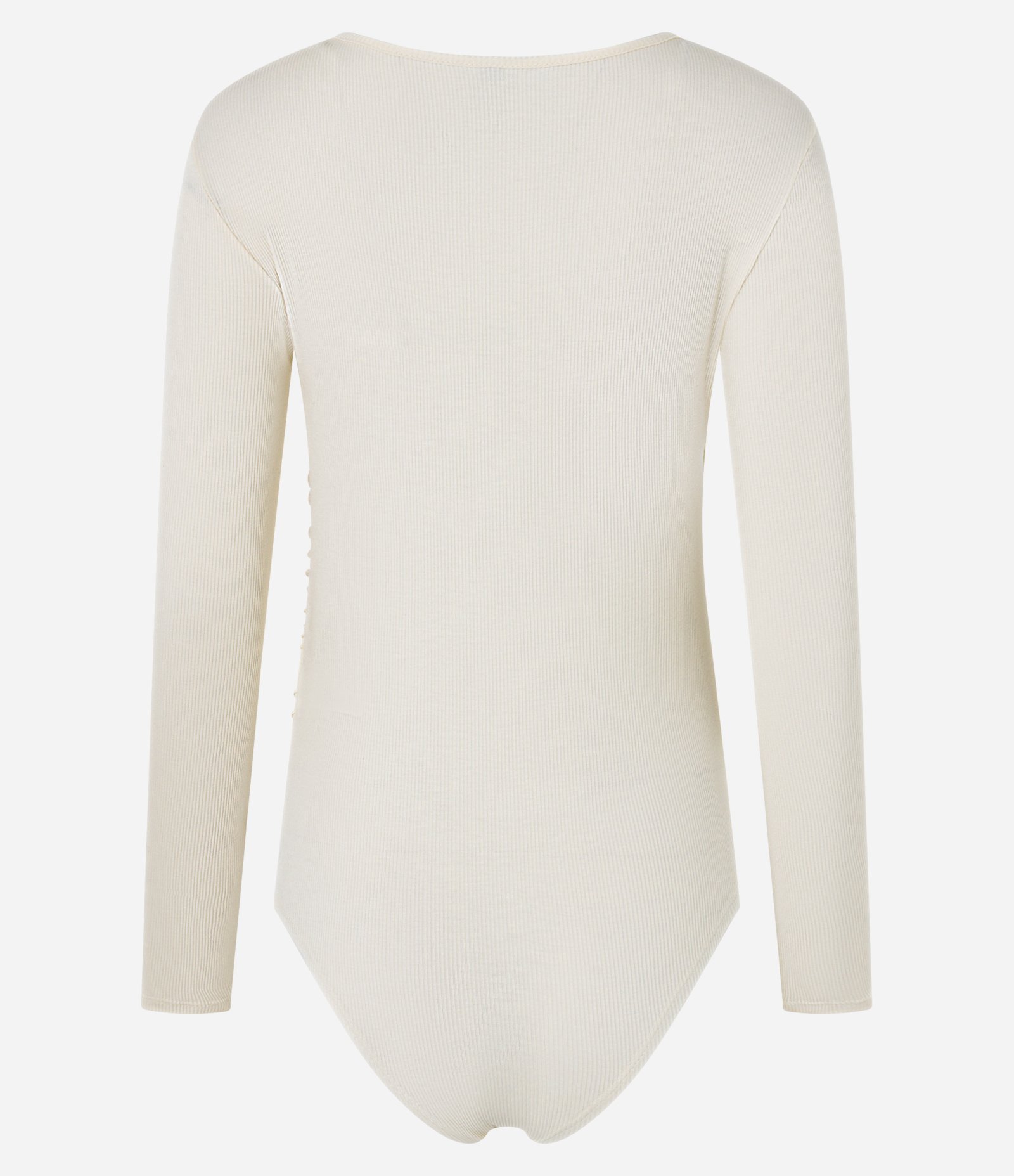 Body em Ribana com Decote Transpassado Bege 5