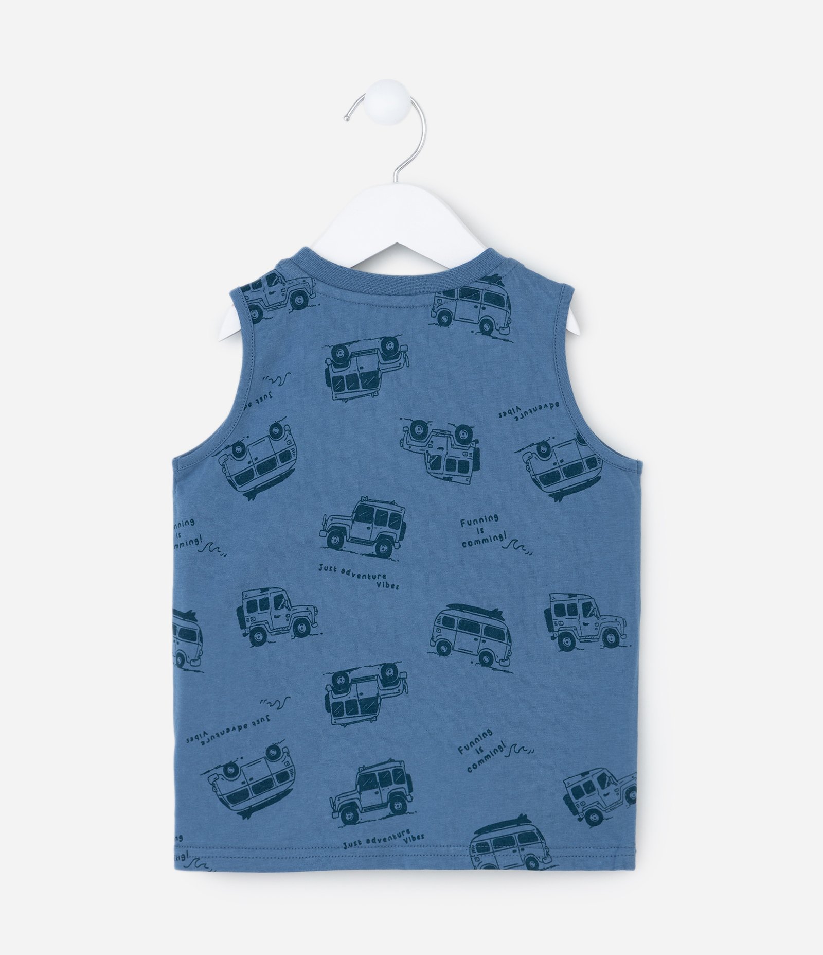 Conjunto Infantil com Estampa de Carros e Listras - Tam 1 a 6 Anos Azul 4