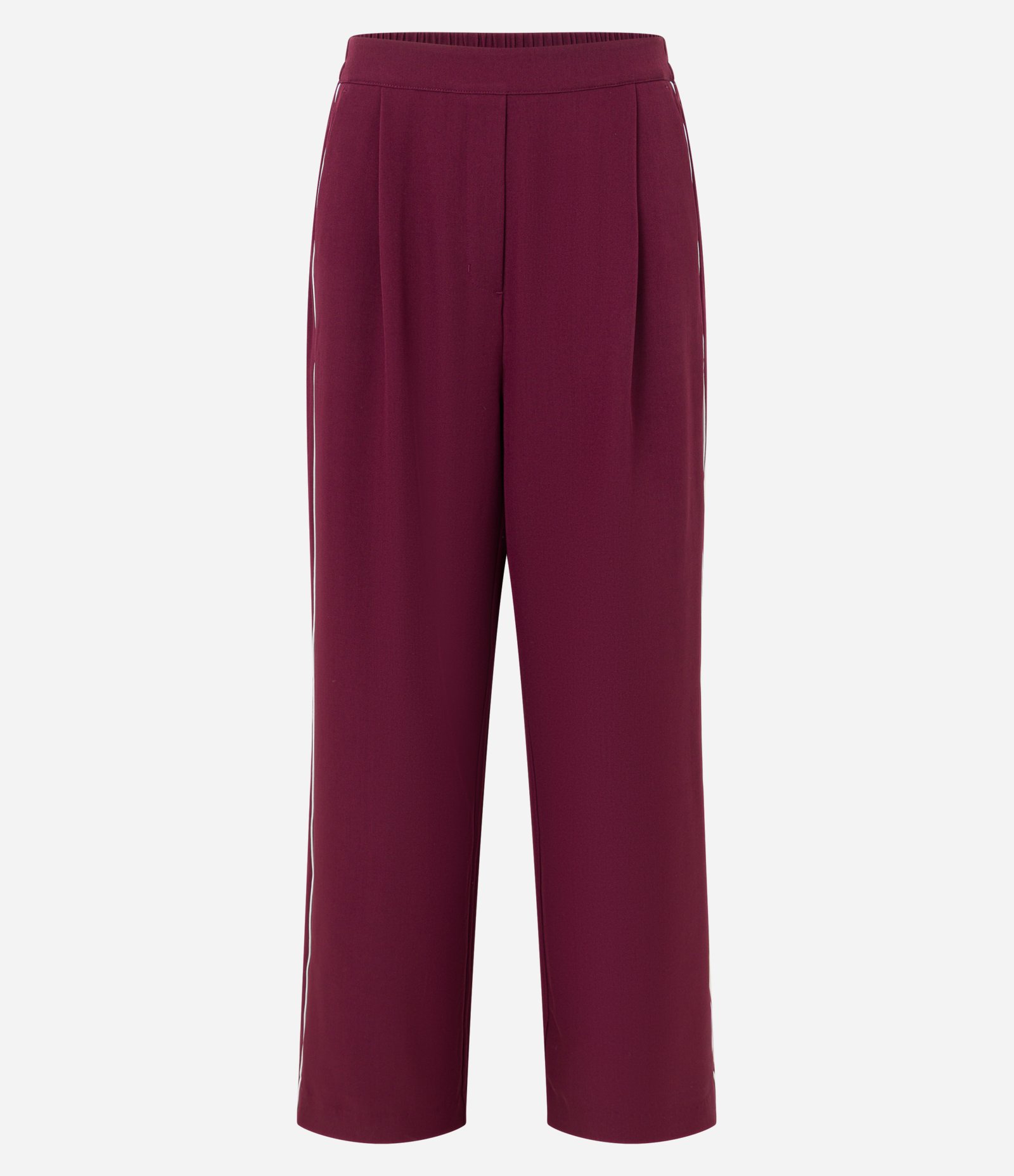 Calça Wide Leg com Corte Alfaiatado e Viés Contrastante Vermelho 5