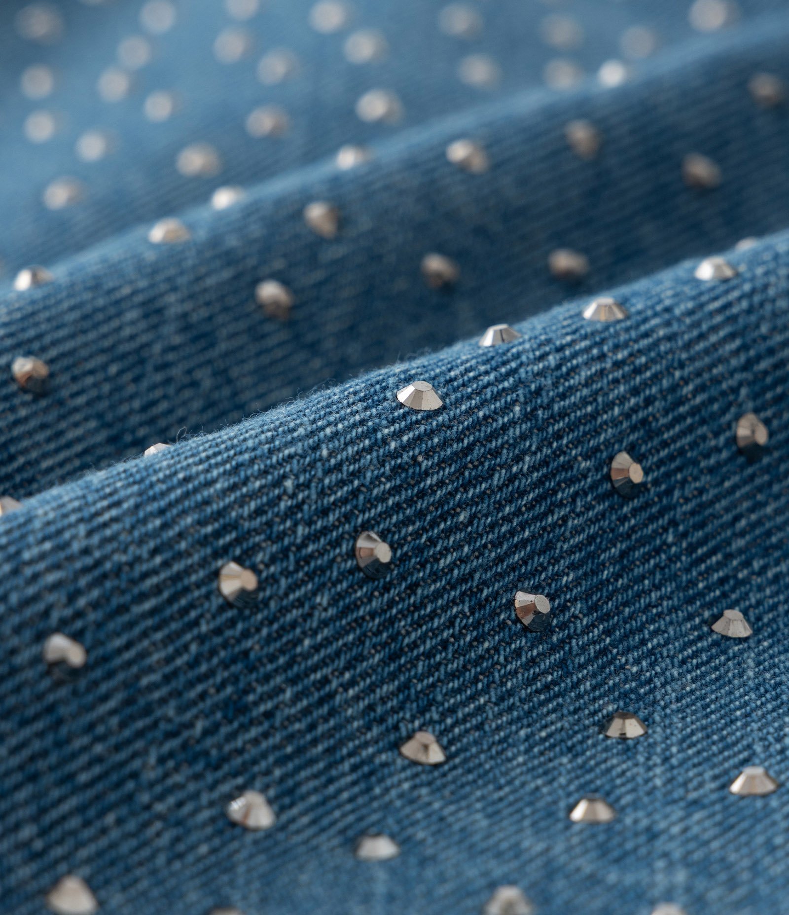 Saia Midi em Jeans com Brilhos e Fenda Curve & Plus Size Azul 8