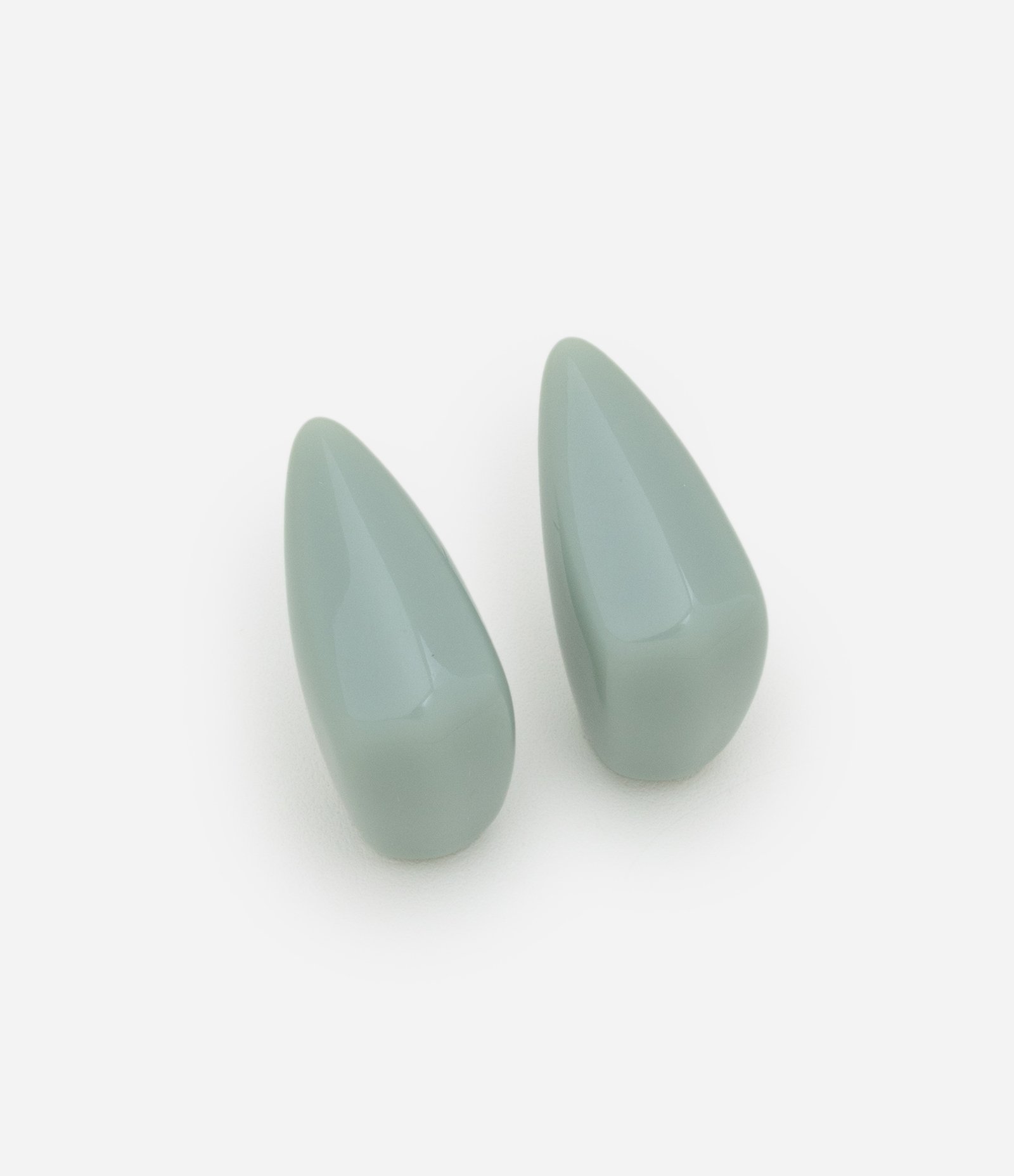 Brinco Botão em Resina com Forma Geométrica Verde 1