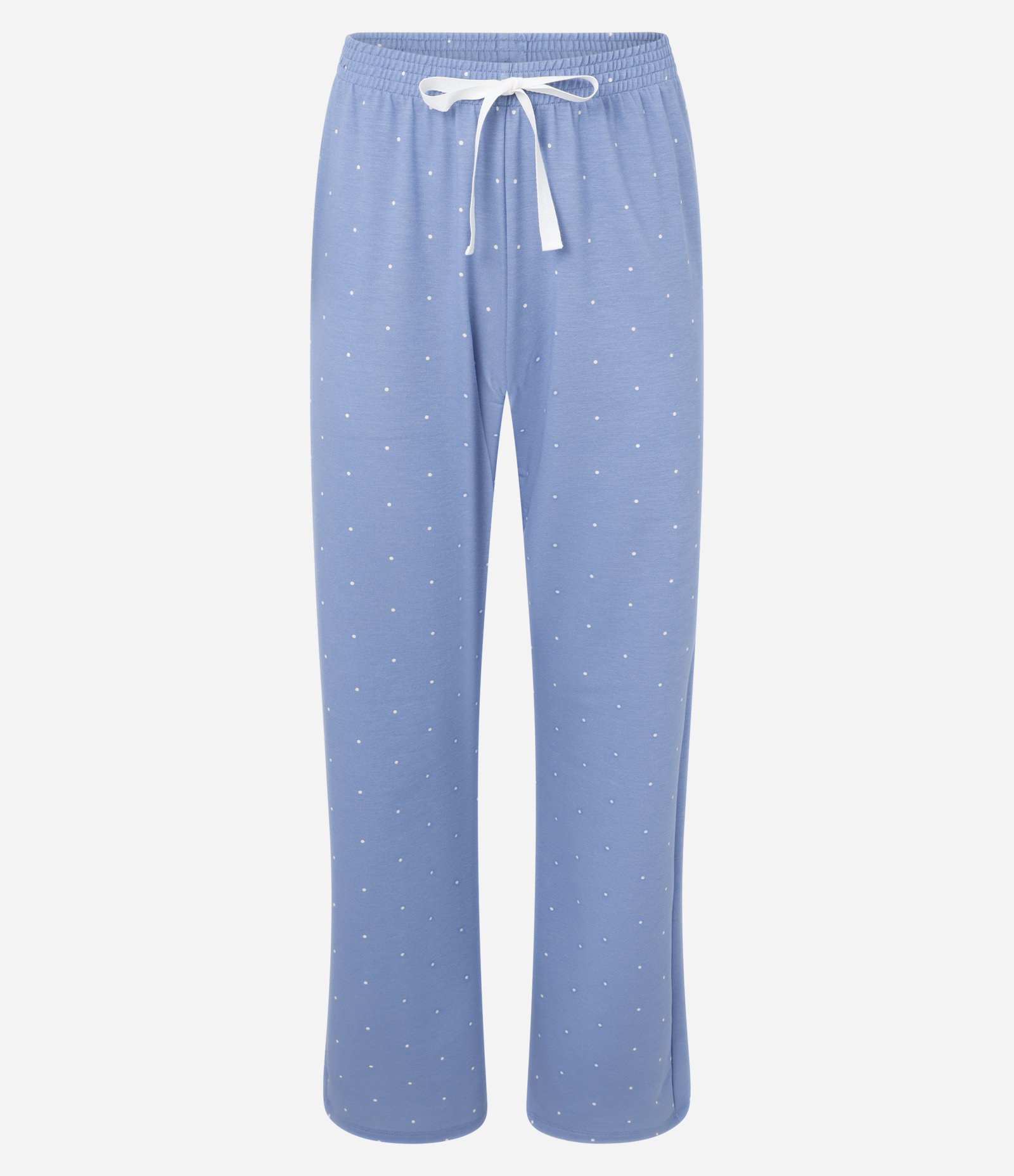 Pijama Longo em Algodão com Calça Poá Branco/Azul 6