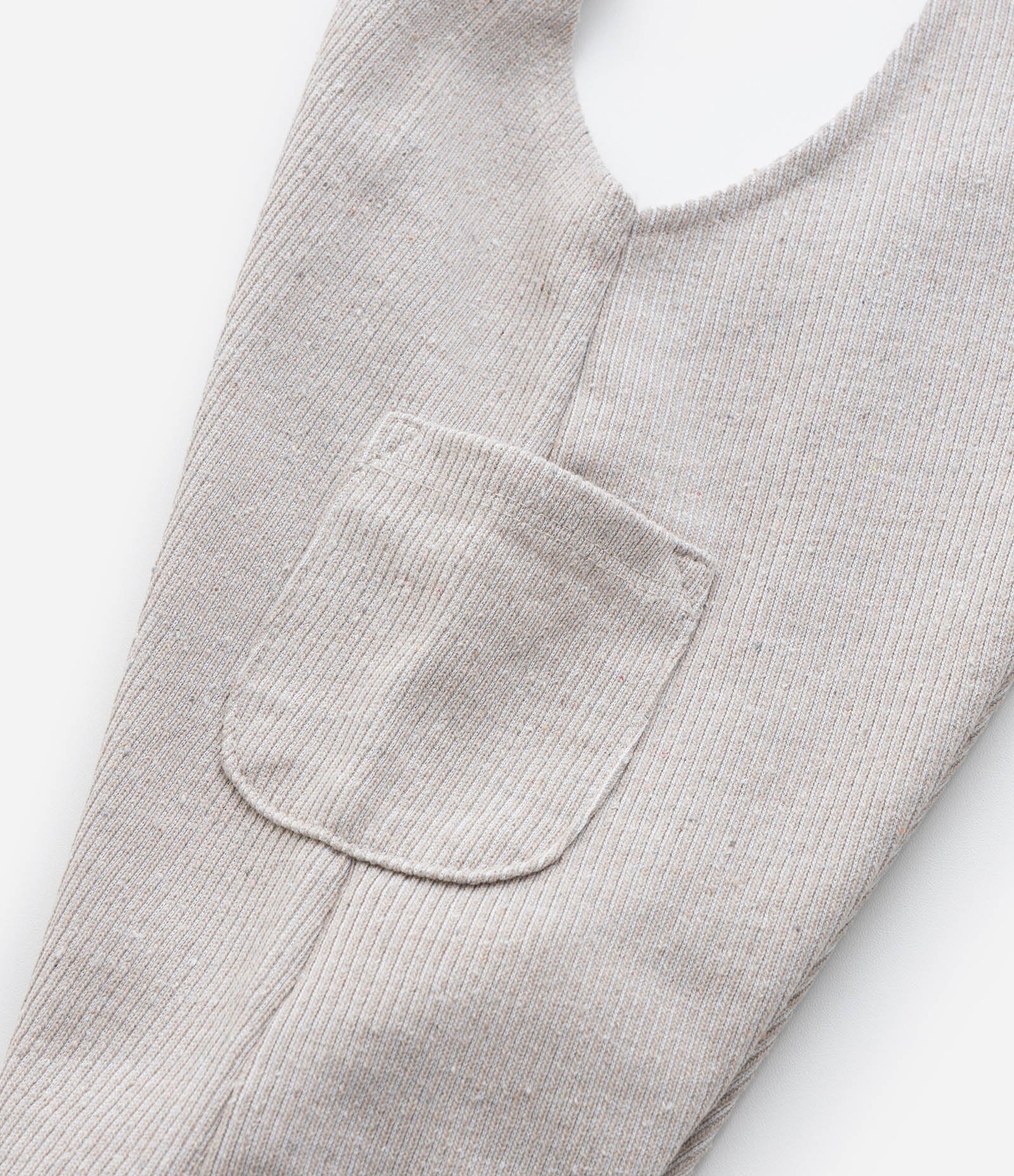 Jardineira Infantil Canelada com Bolsinhos - Tam 0 a 18 meses Bege 4