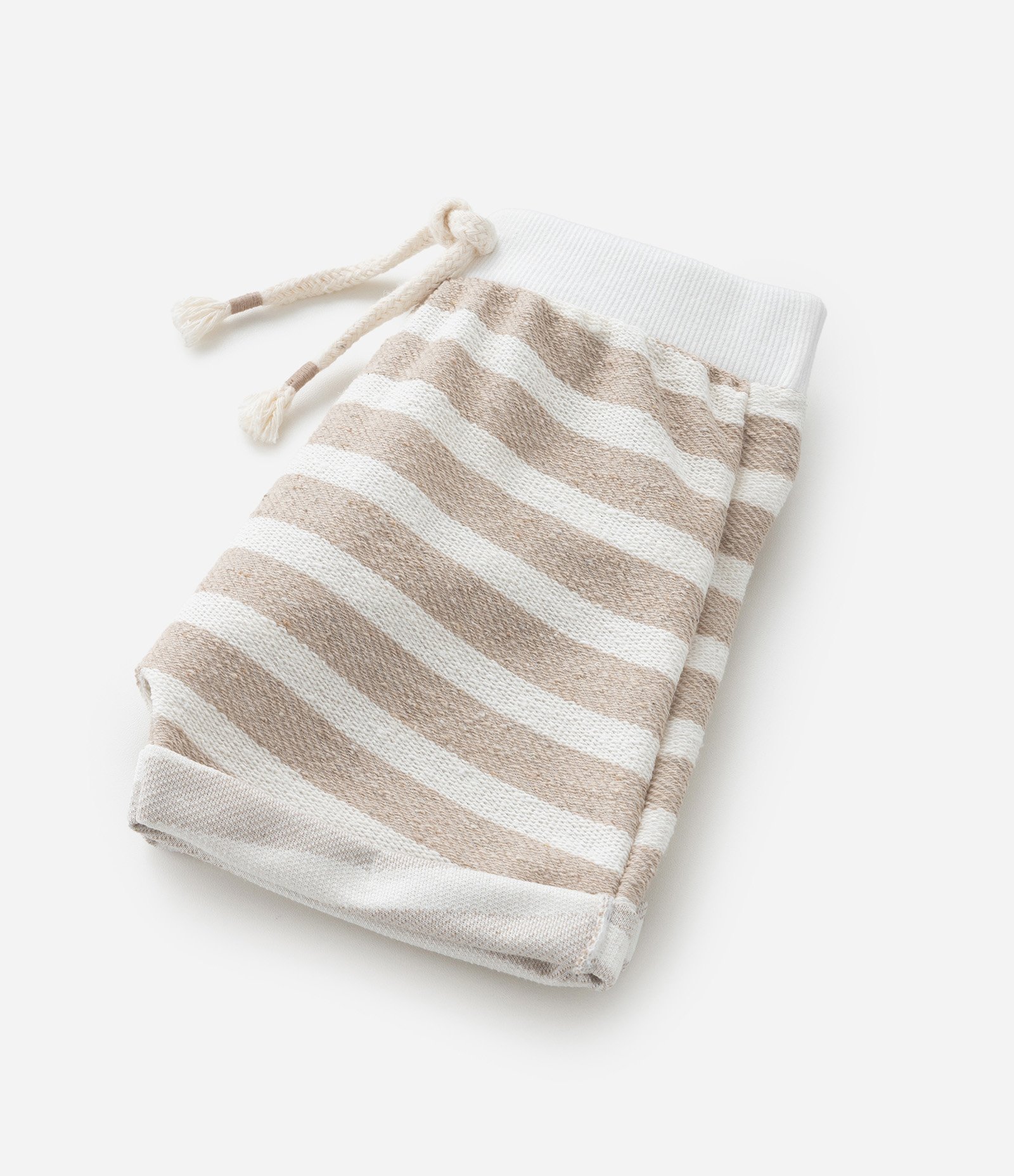 Bermuda Infantil com Estampa Listradinha - Tam 0 a 18 meses Bege 4