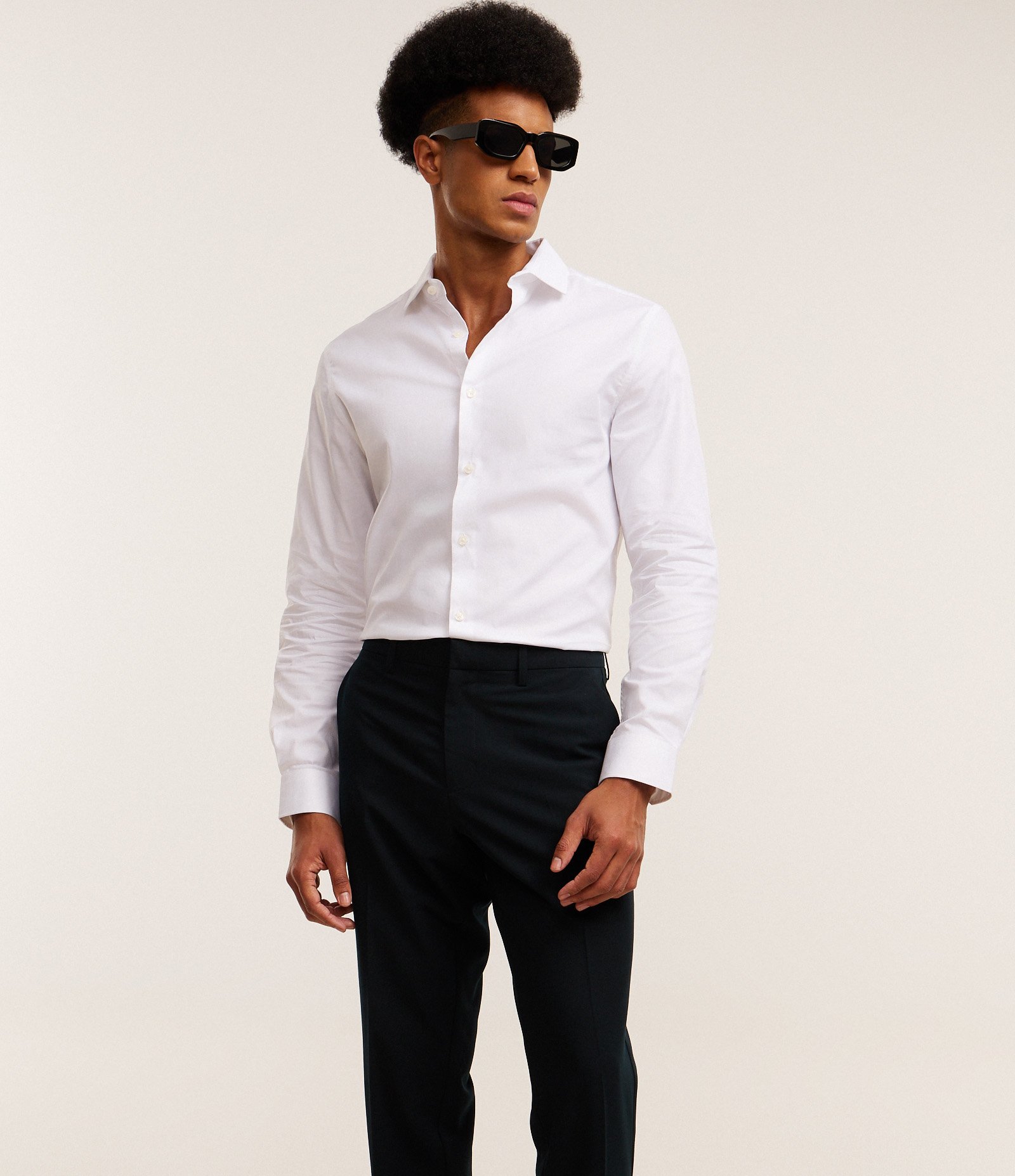 Calça de Alfaiataria com Elastano Preto 6