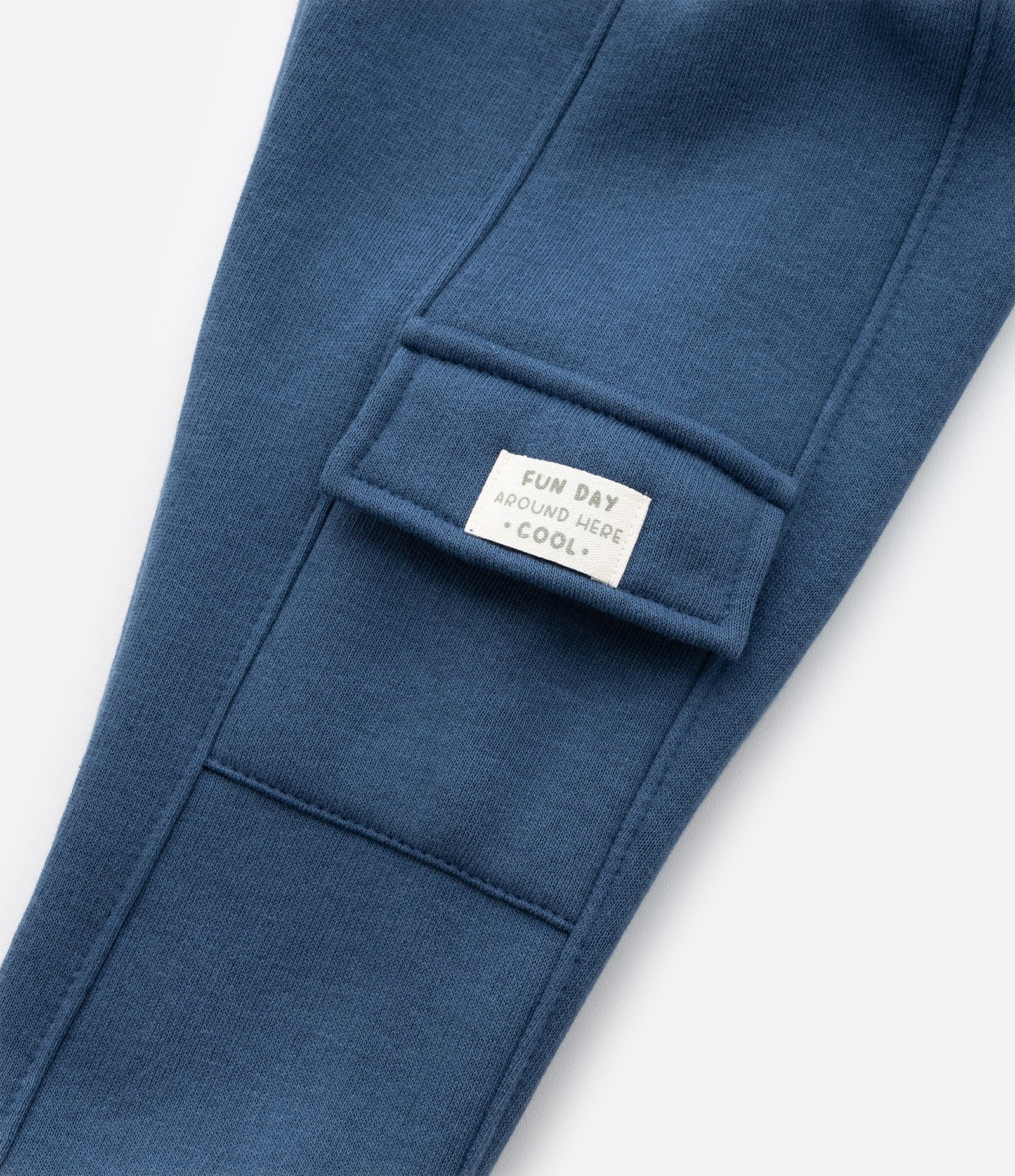Calça Infantil Moletom com Bolsos Cargo - Tam 0 a 18 meses Azul 6