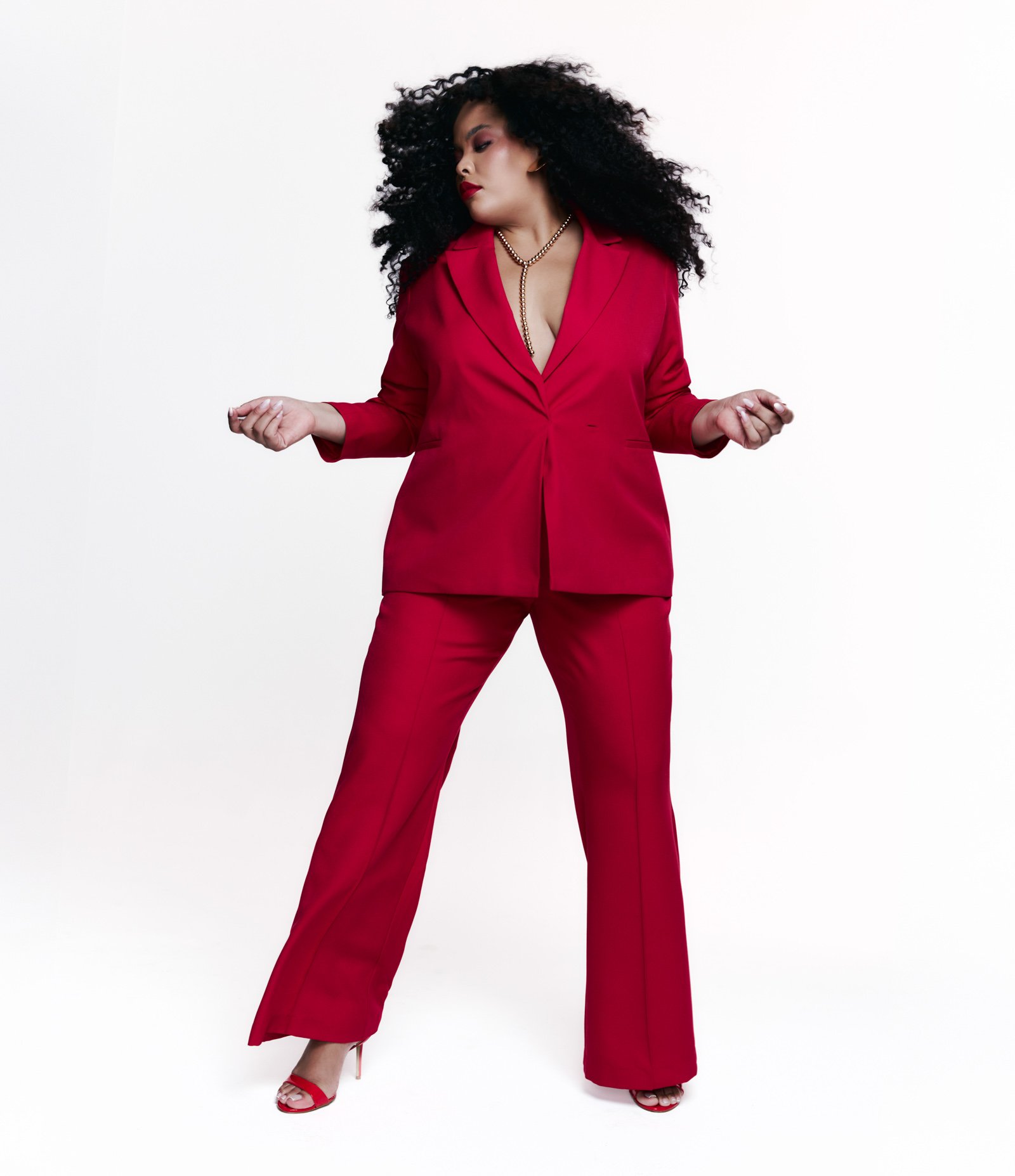 Calça Flare Coleção Rita Carreira Curve & Plus Size Vermelho 1