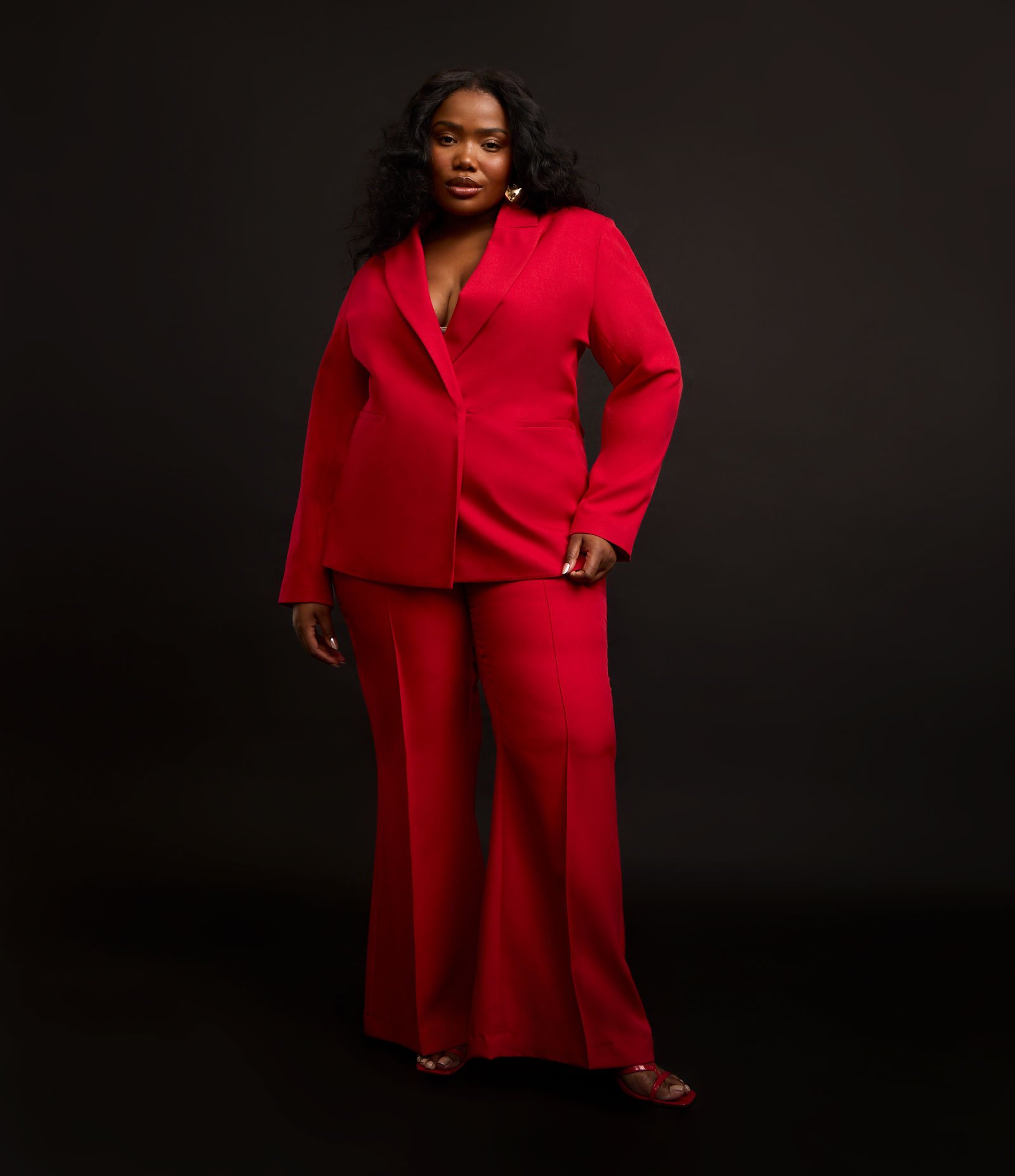 Calça Flare Coleção Rita Carreira Curve & Plus Size Vermelho 6