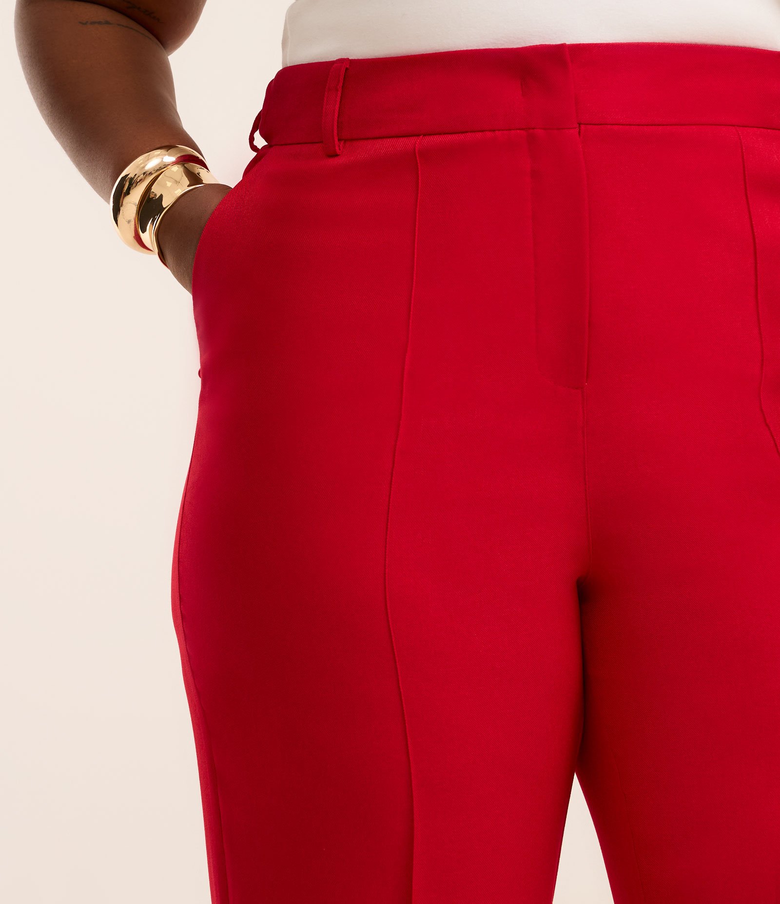 Calça Flare Coleção Rita Carreira Curve & Plus Size Vermelho 5