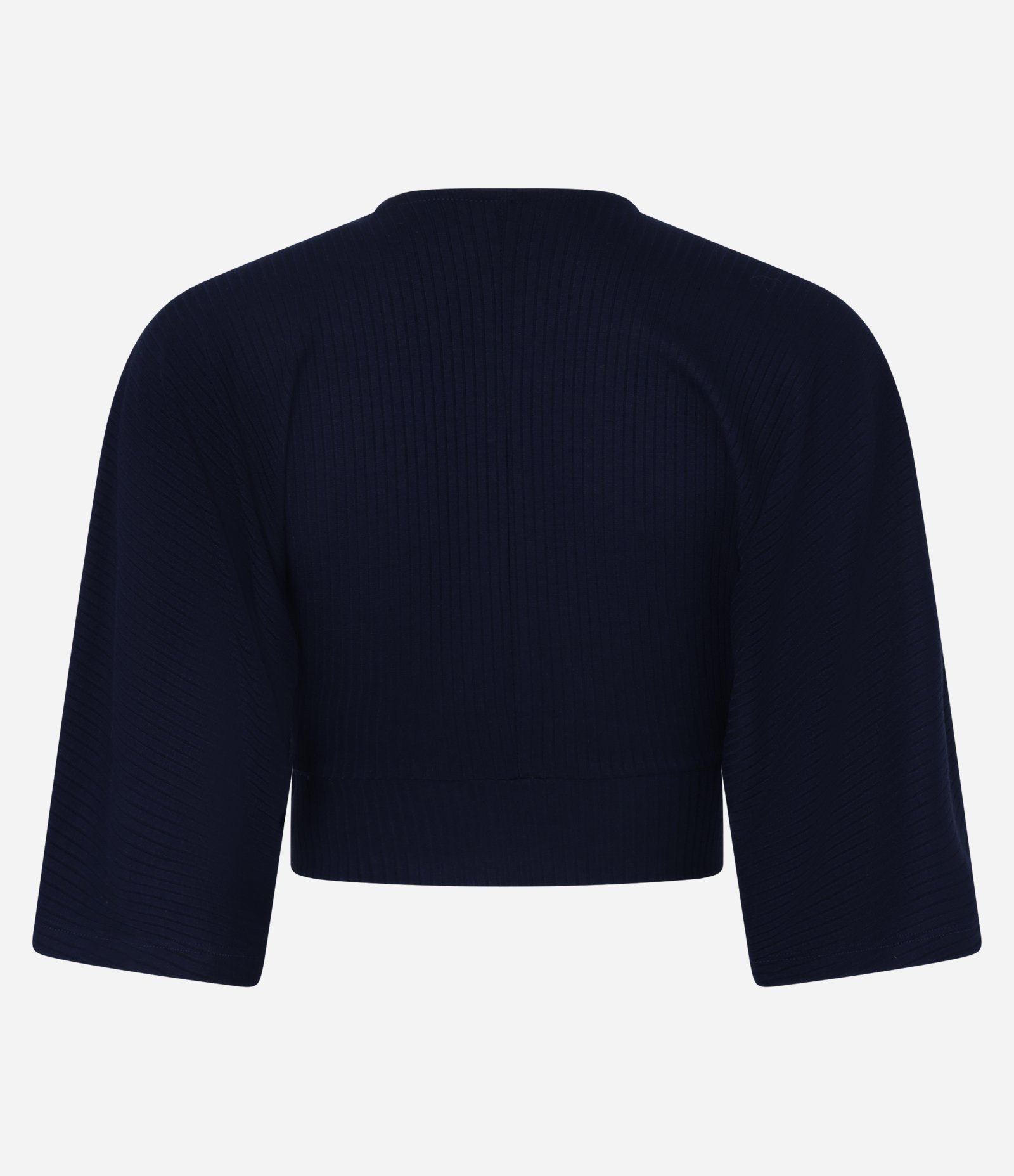 Blusa Cropped Texturizada com Decote Transpassado e Estampa Paisley Azul Marinho 6