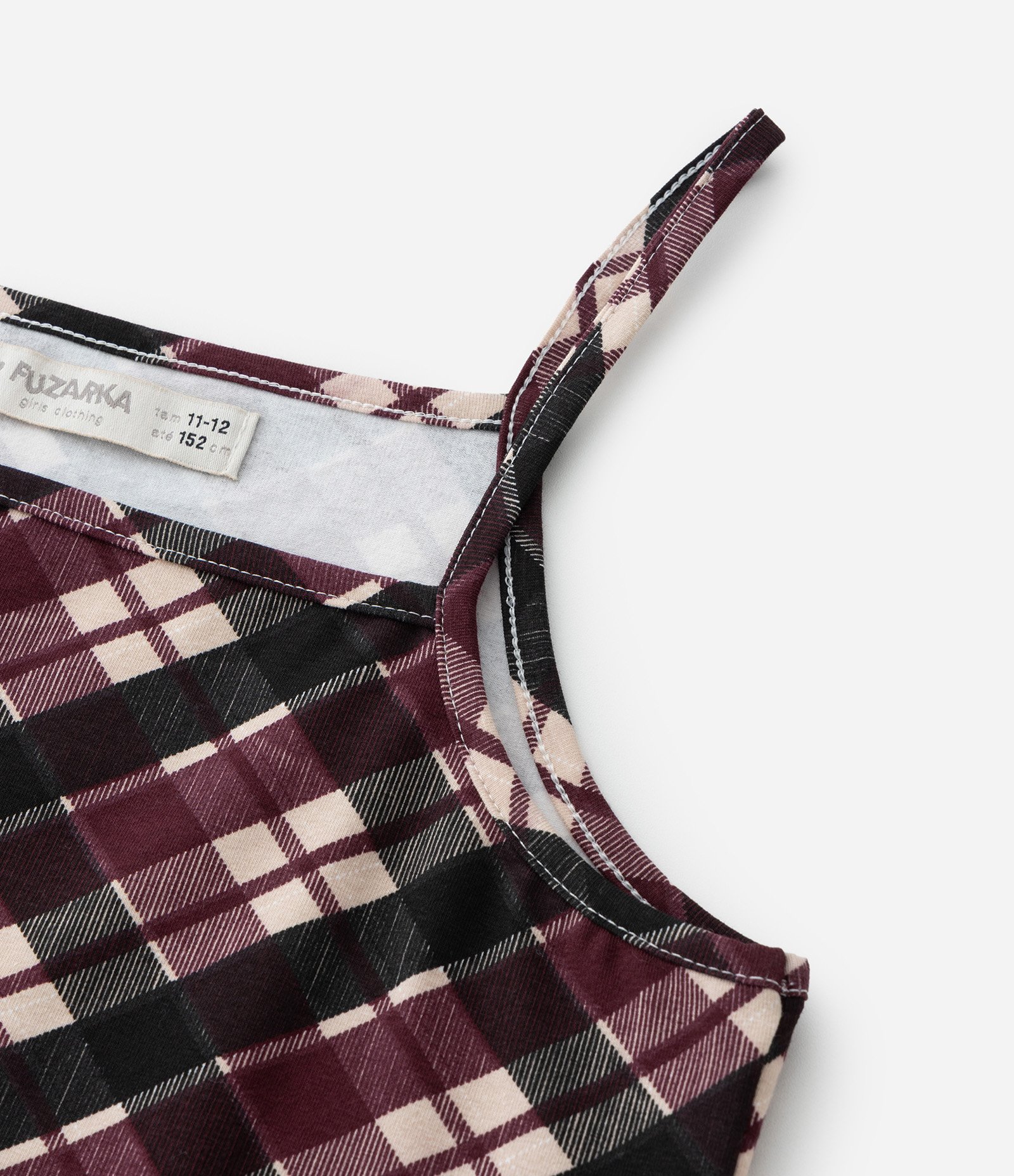 Vestido Infantil com Sobreposição e Estampa Xadrez - Tam 5 a 14 Anos Preto/Branco 6