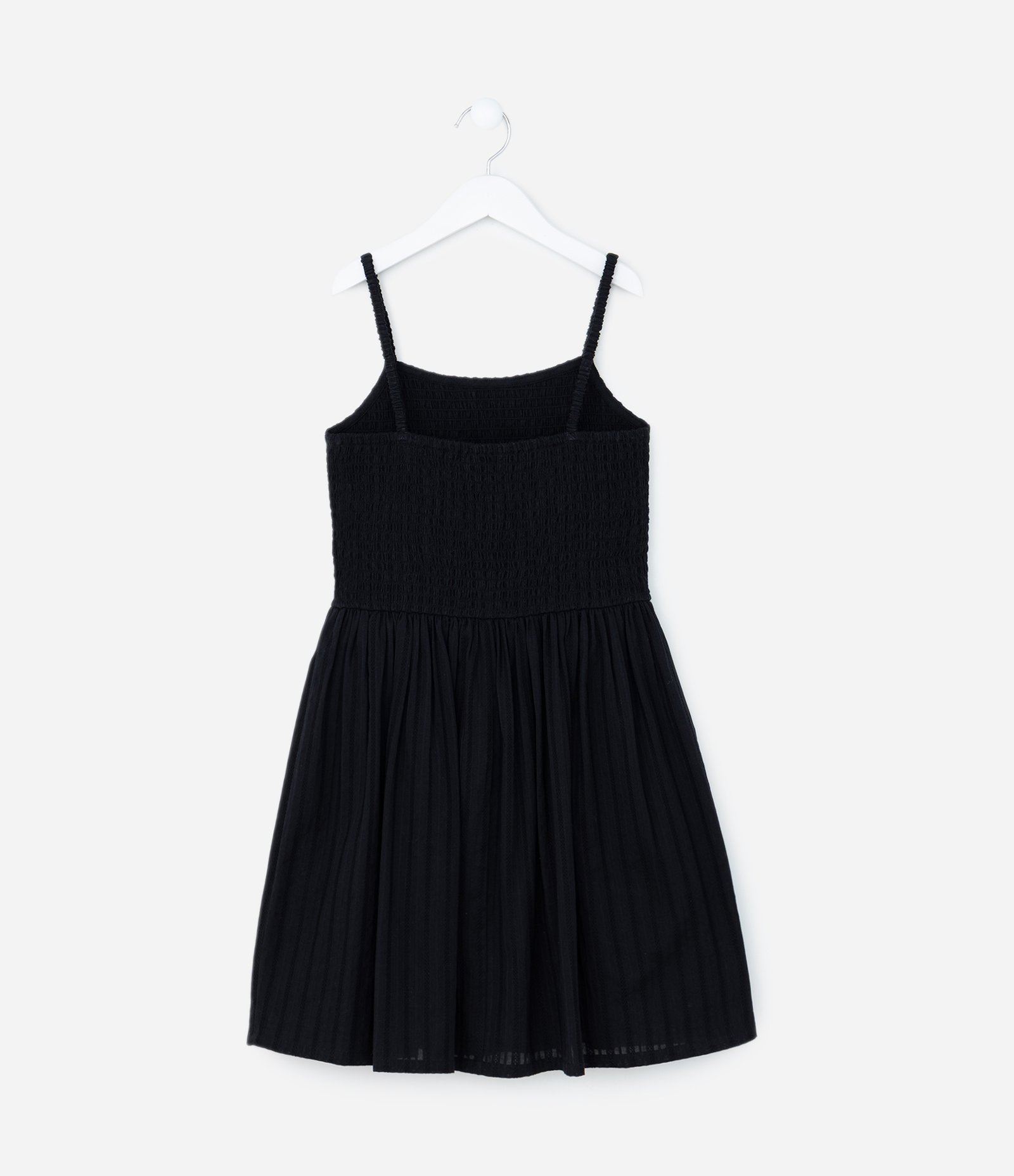 Vestido Infantil Texturizado de Alças Finas - Tam 5 a 14 Anos Preto 2