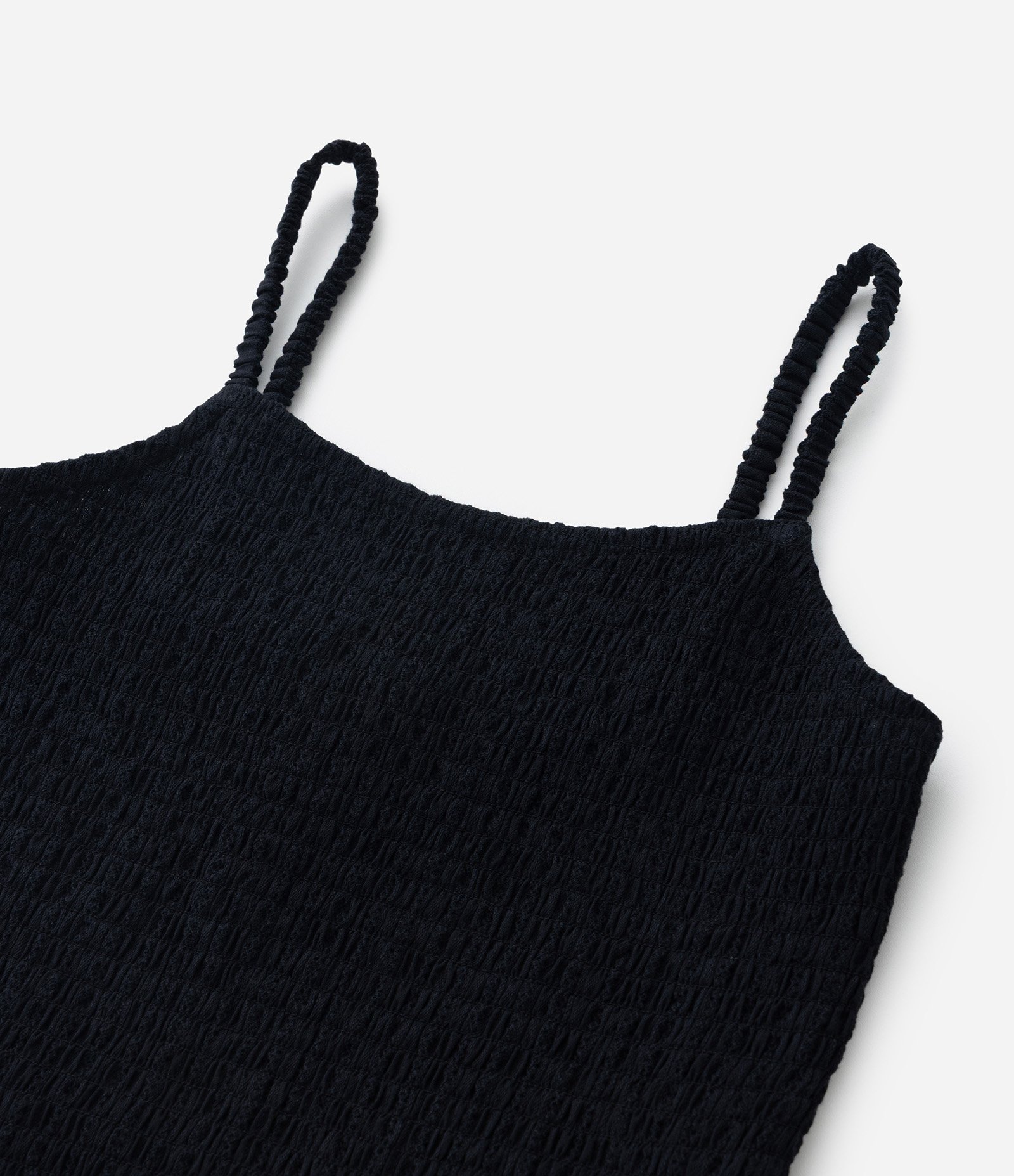 Vestido Infantil Texturizado de Alças Finas - Tam 5 a 14 Anos Preto 5