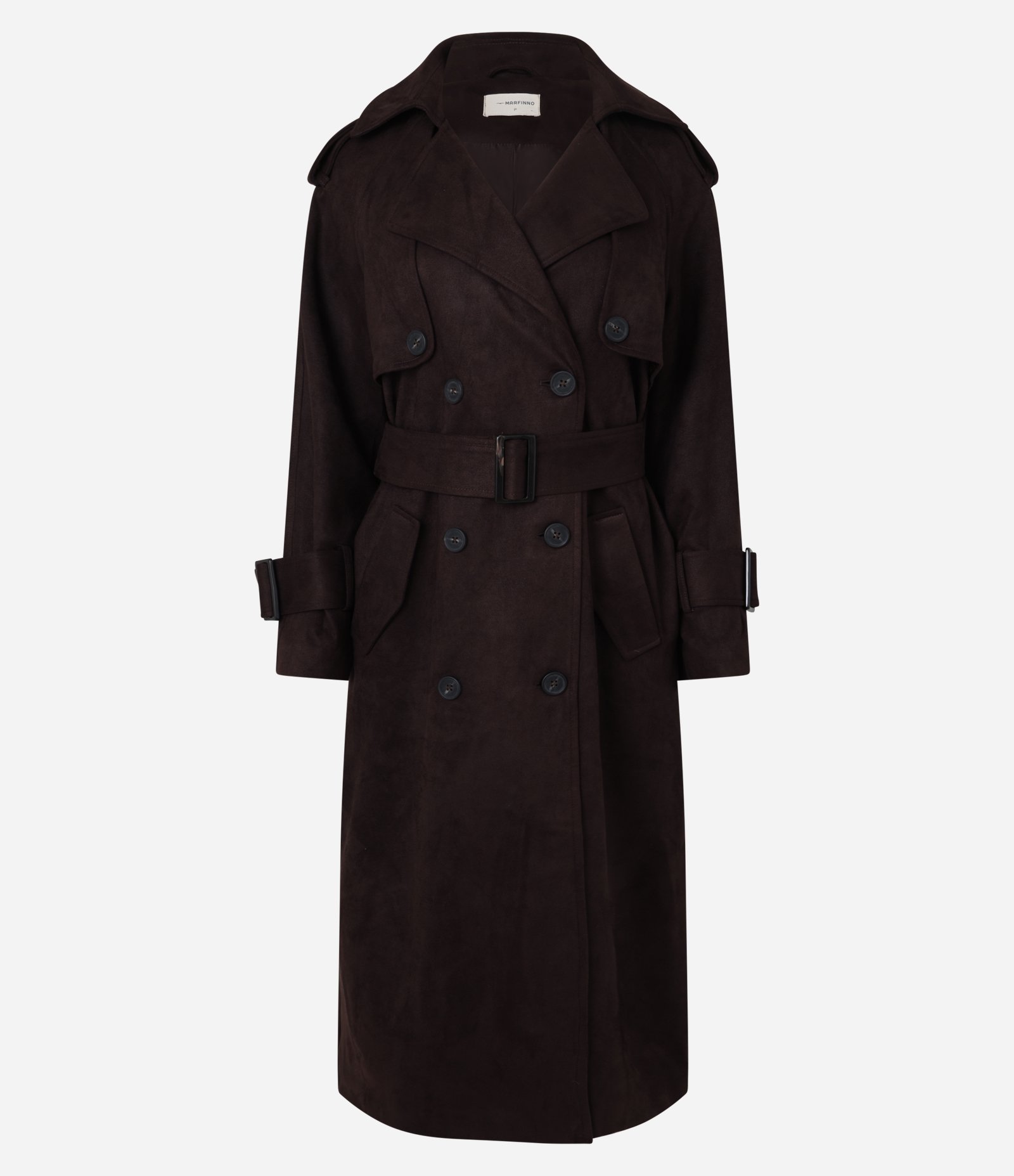 Trench Coat com Cinto Afivelado e Fivela no Punho Marrom 6