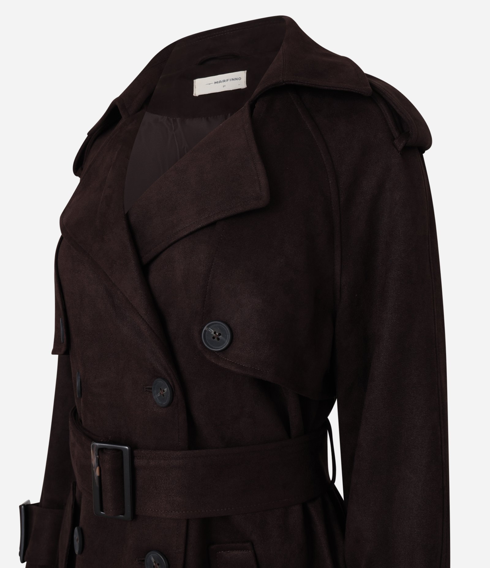 Trench Coat com Cinto Afivelado e Fivela no Punho Marrom 7