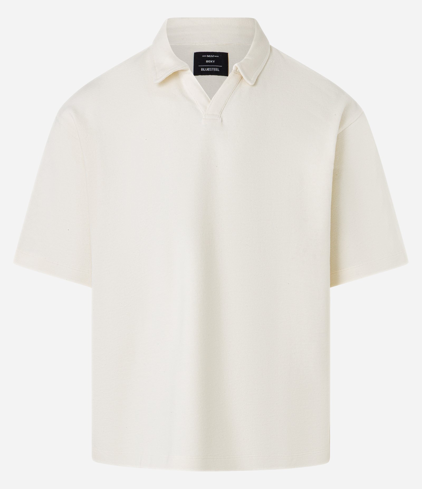 Camiseta Polo Boxy em Algodão com Textura Bege 7