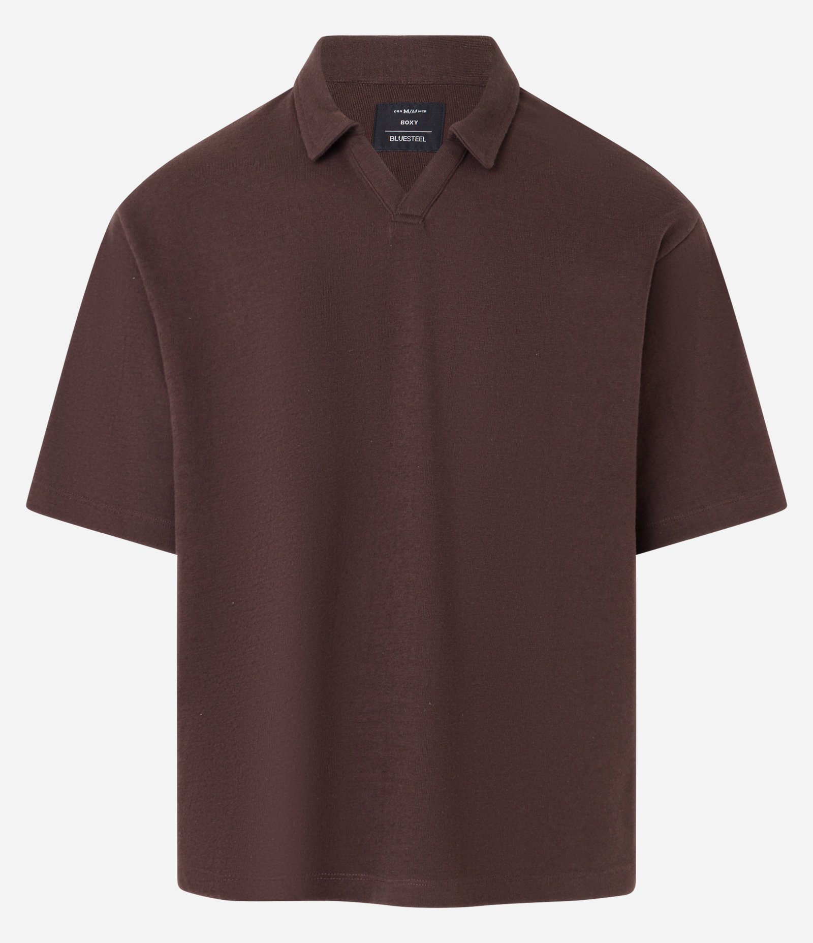 Camiseta Polo Boxy em Algodão com Textura Marrom 5
