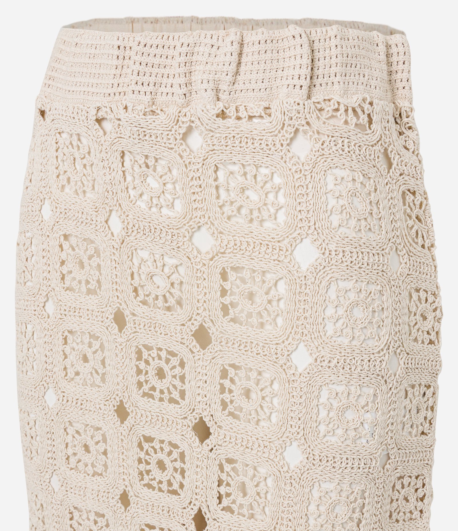 Saía de Praia Saia em Renda de Algodão Bege 6