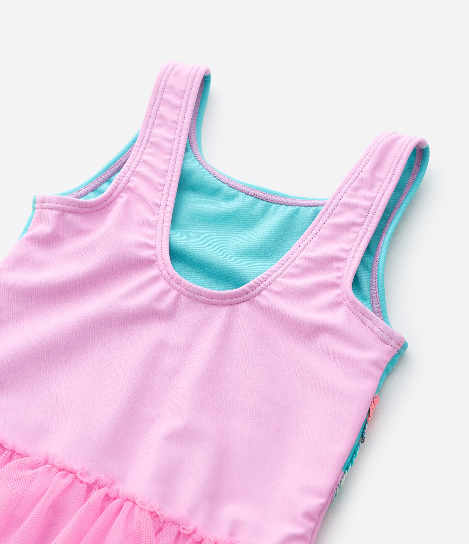 Maiô Infantil com Estampa de Arco-Íris e Saia Removível - Tam 1 a 4 anos Rosa/Azul 4