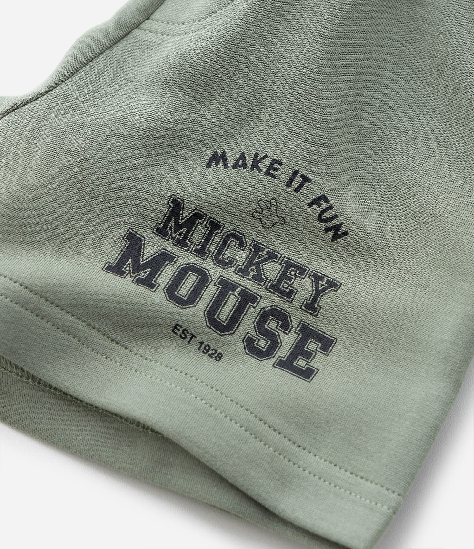 Bermuda Infantil em Modal com Estampa do Mickey - Tam 1 a 6 Anos Verde 4