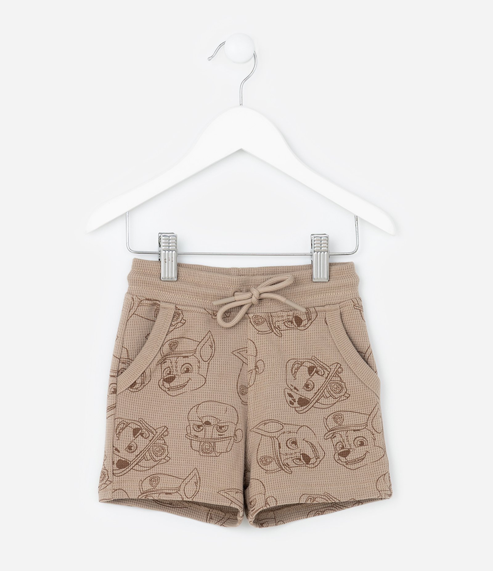 Bermuda Infantil com Textura e Estampa Patrulha Canina - Tam 1 a 6 Anos Marrom 1