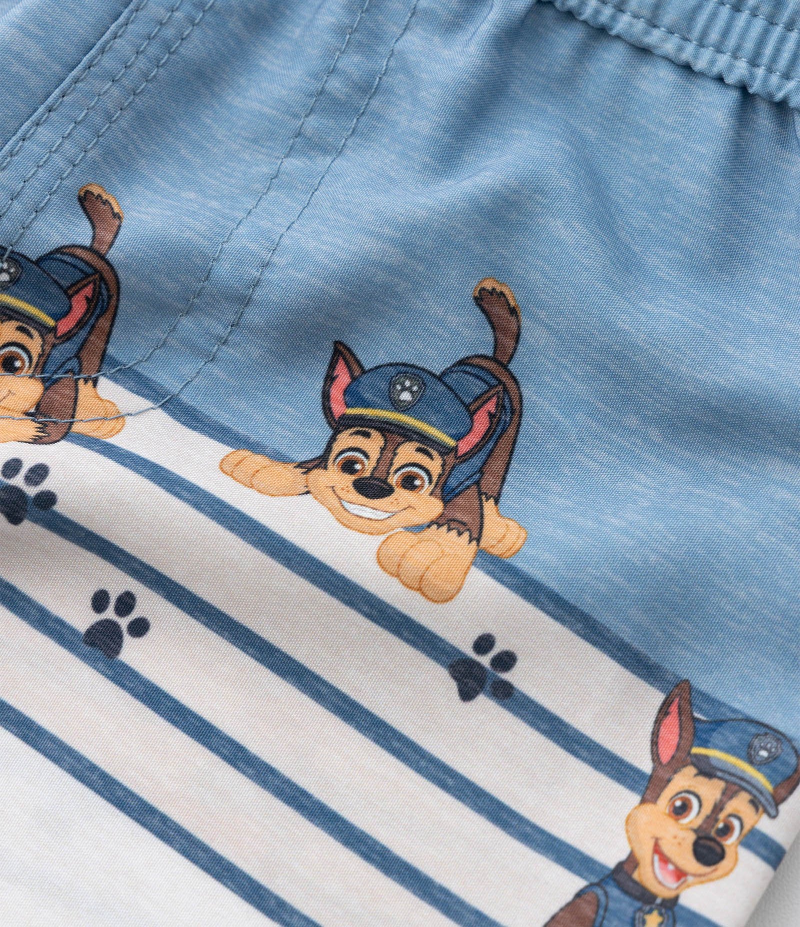 Bermuda Infantil com Estampa Listras Patrulha Canina - Tam 1 a 6 Anos Azul 4