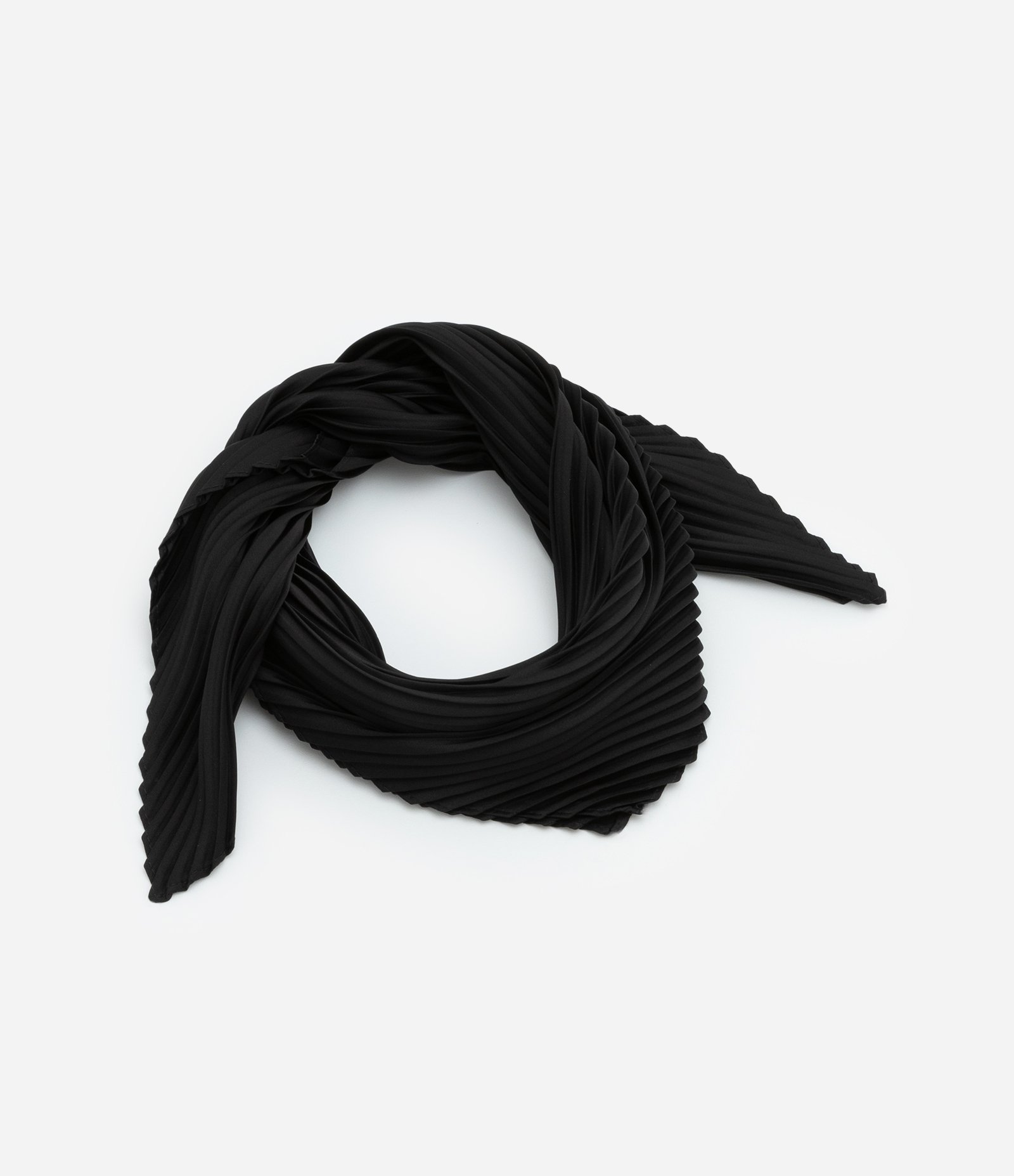 Lenço Acetinado Plissado Preto 2