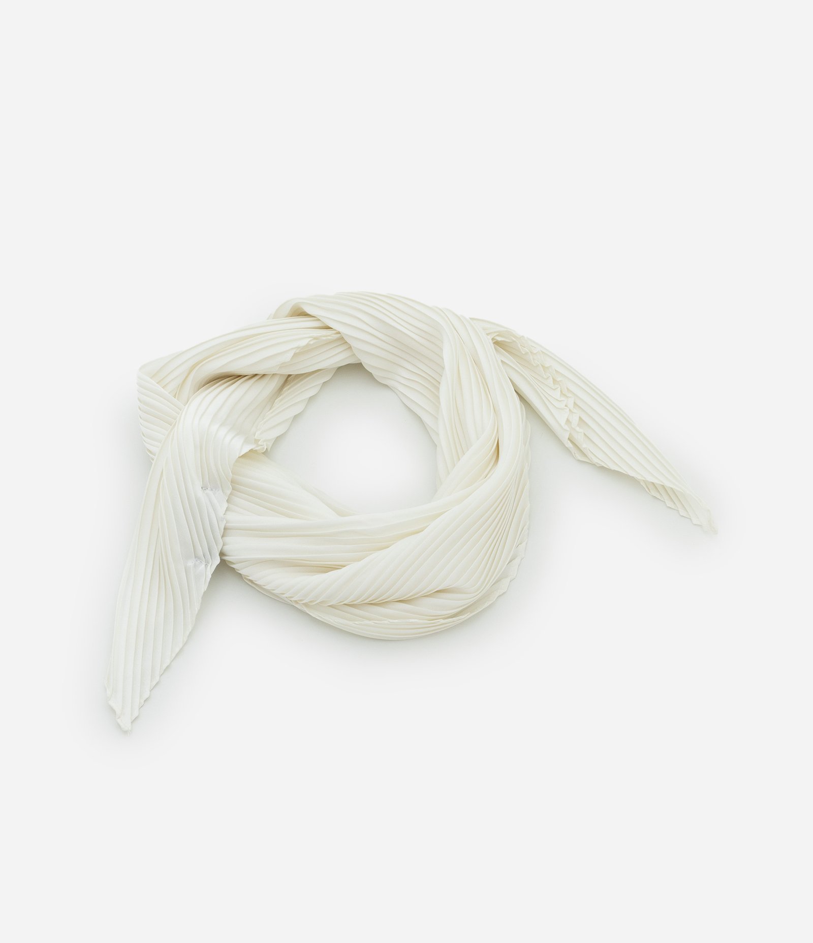 Lenço Acetinado Plissado Branco 2