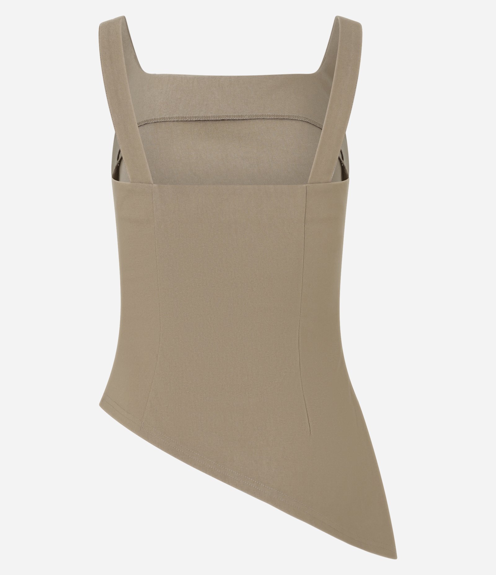 Blusa em Bengaline com Barra Assimétrica Bege 6