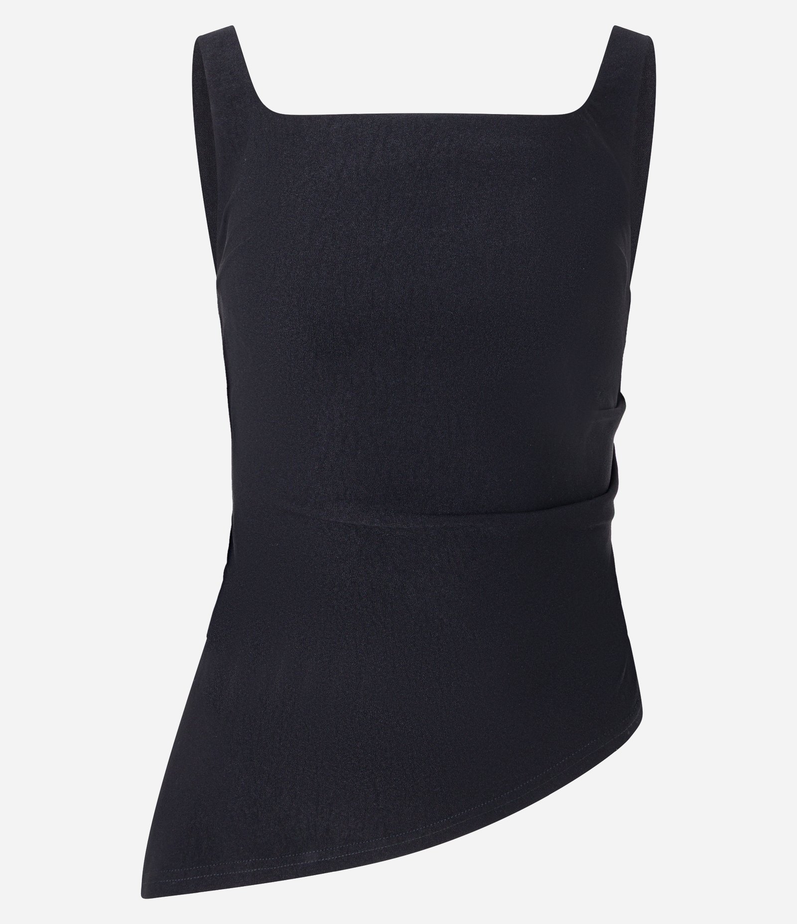 Blusa em Bengaline com Barra Assimétrica Preto 5