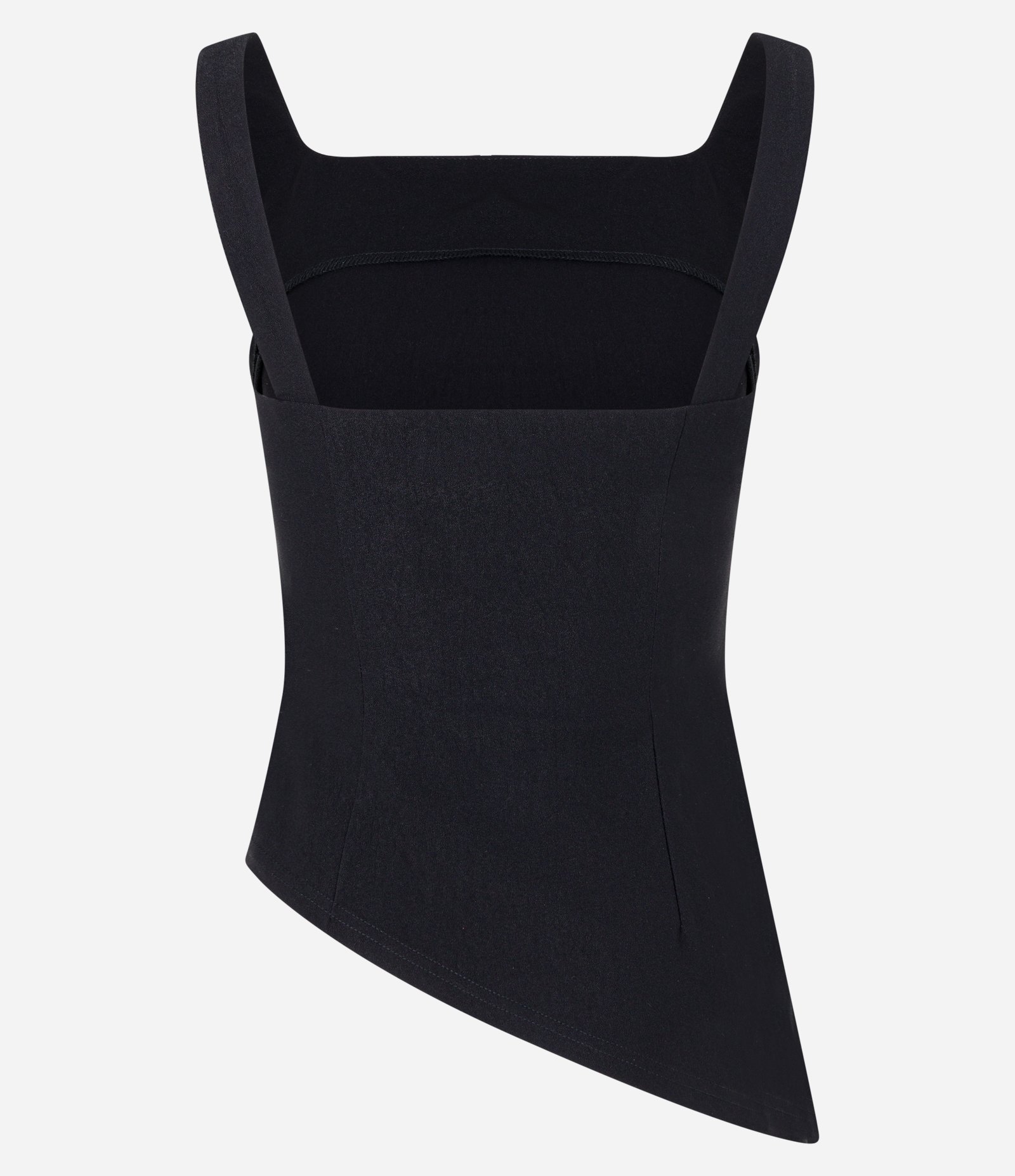 Blusa em Bengaline com Barra Assimétrica Preto 6