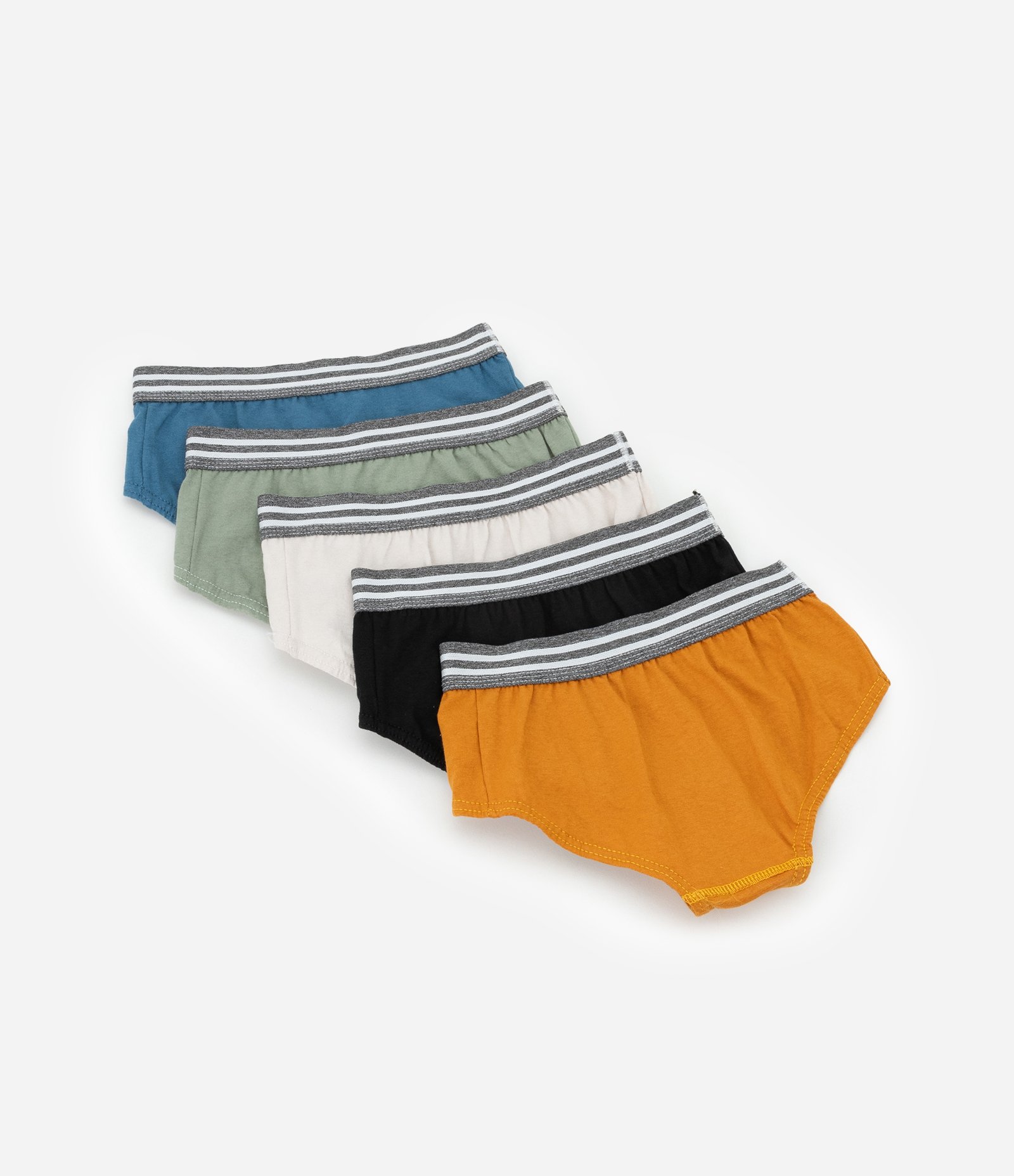 Kit 05 Cuecas Slip Infantis com Elástico Listrado - Tam 4 a 14 Anos Multicores 2