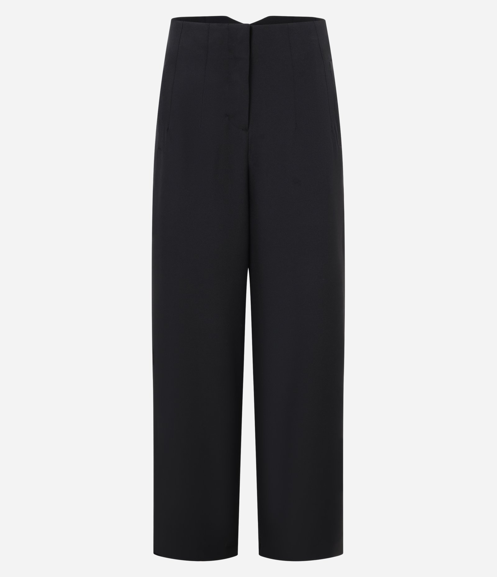 Calça Pantalona em Crepe com Recorte V Preto 5