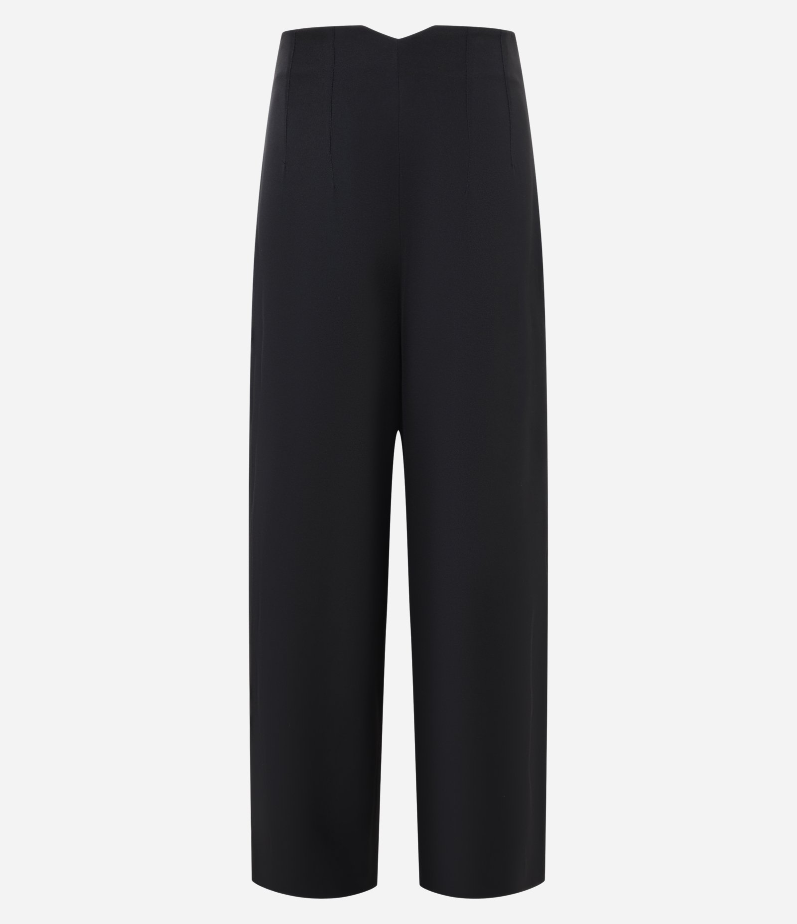 Calça Pantalona em Crepe com Recorte V Preto 6
