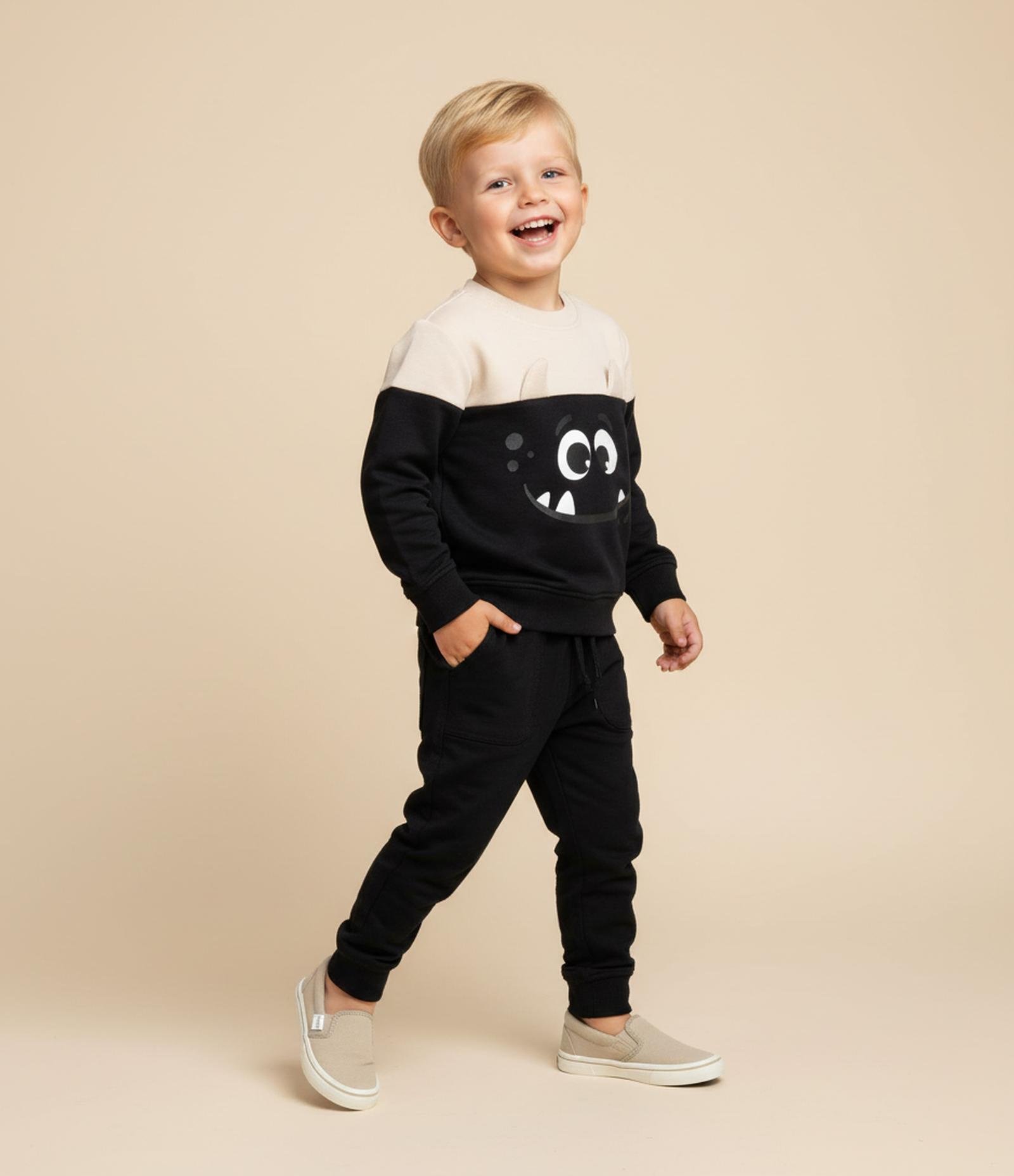 Calça Infantil com Amarração e Bolsos - Tam 1 a 6 Anos Preto 1