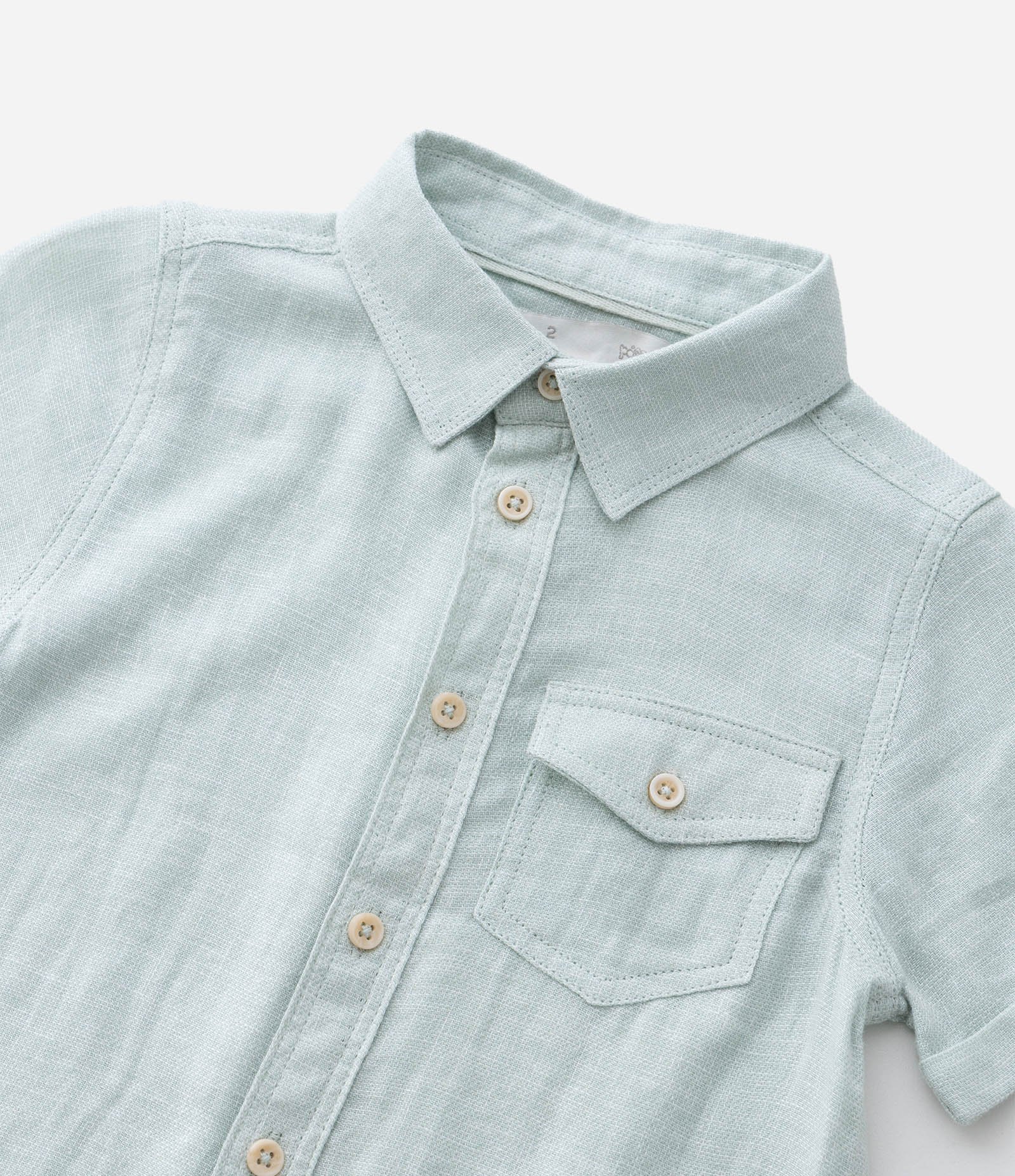 Camisa Infantil em Viscolinho com Bolsinho - Tam 1 a 4 Anos Verde 8