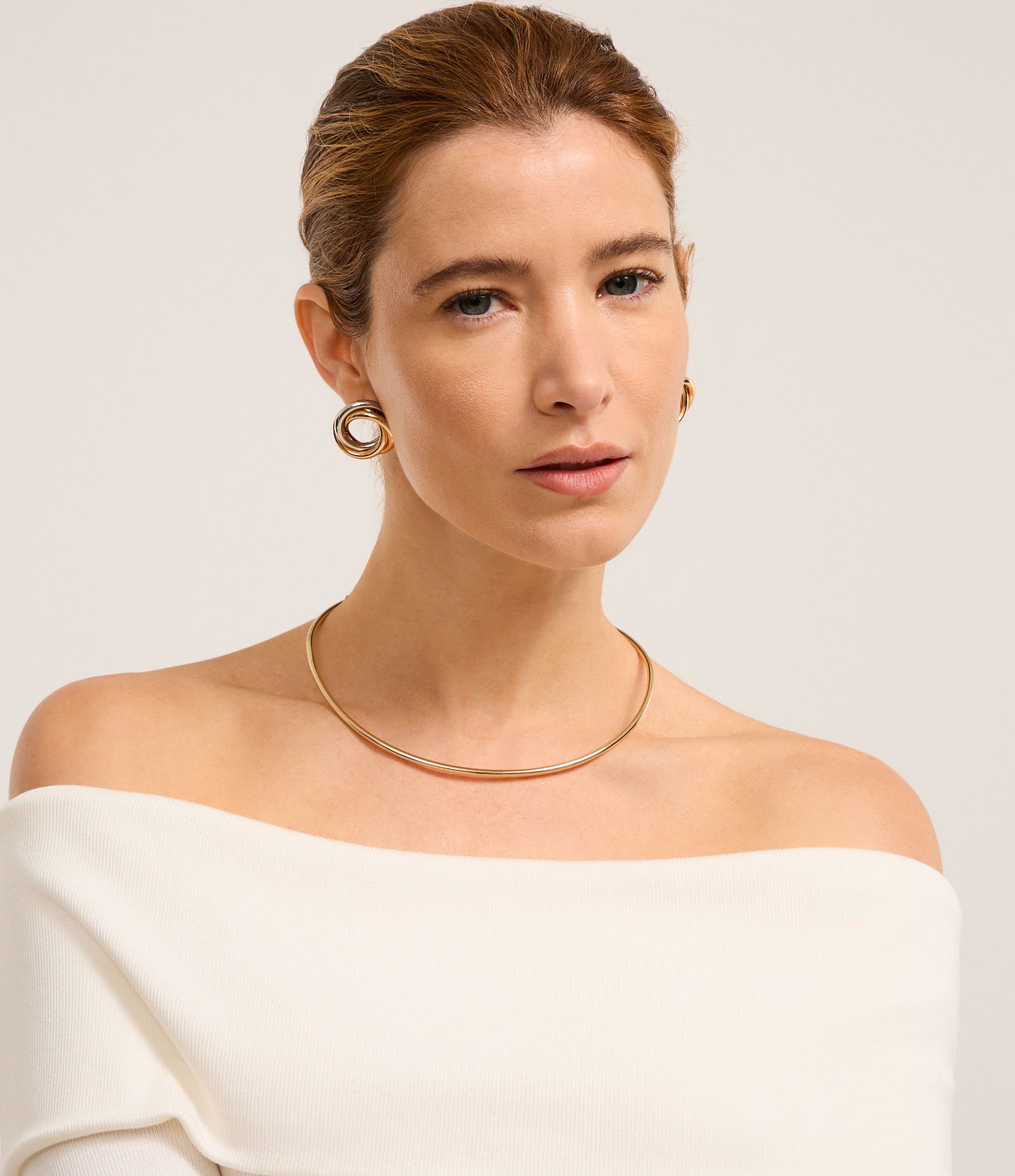 Blusa Ombro a Ombro em Ribana Canelada com Pala Virada Branco 5