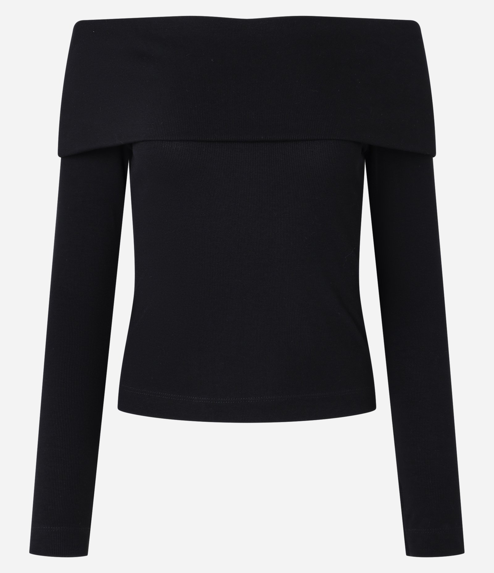 Blusa Ombro a Ombro em Ribana Canelada com Pala Virada 5