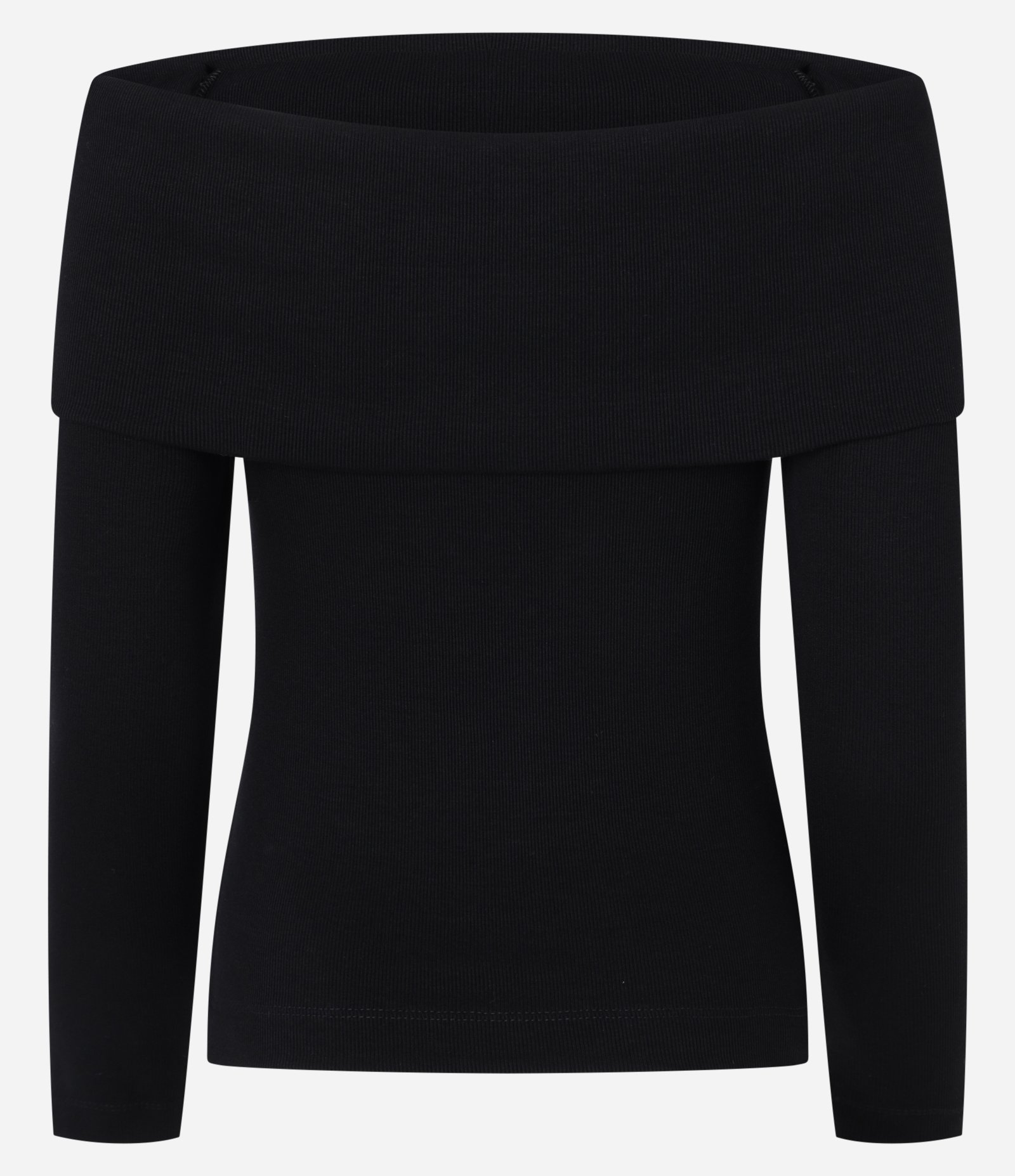 Blusa Ombro a Ombro em Ribana Canelada com Pala Virada 7