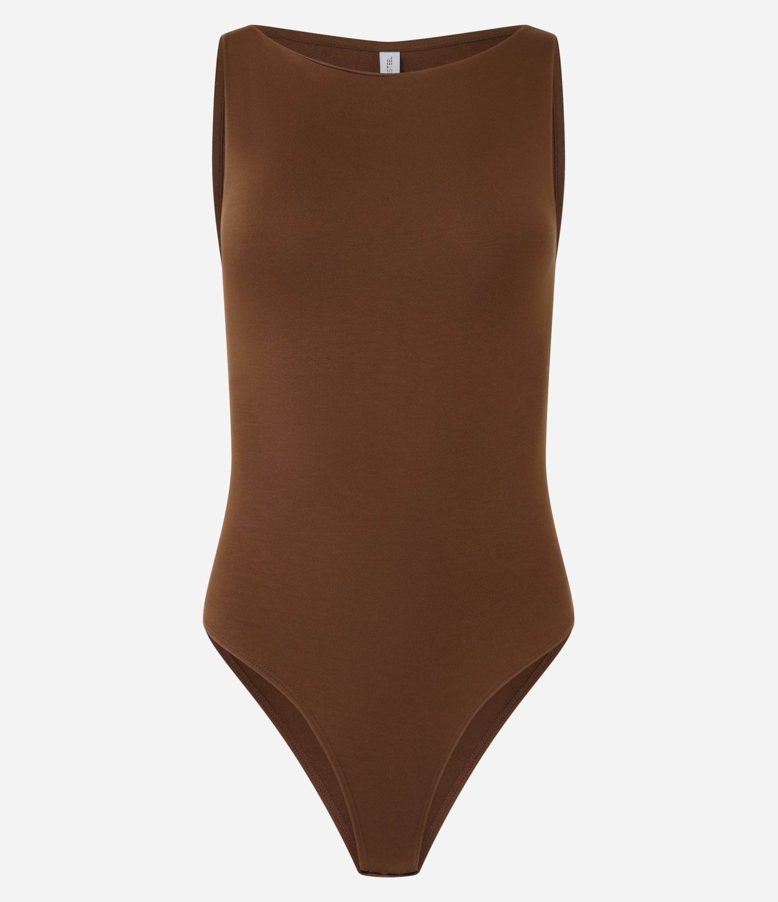 Body em Malha de Viscose com Decote Canoa Marrom 4