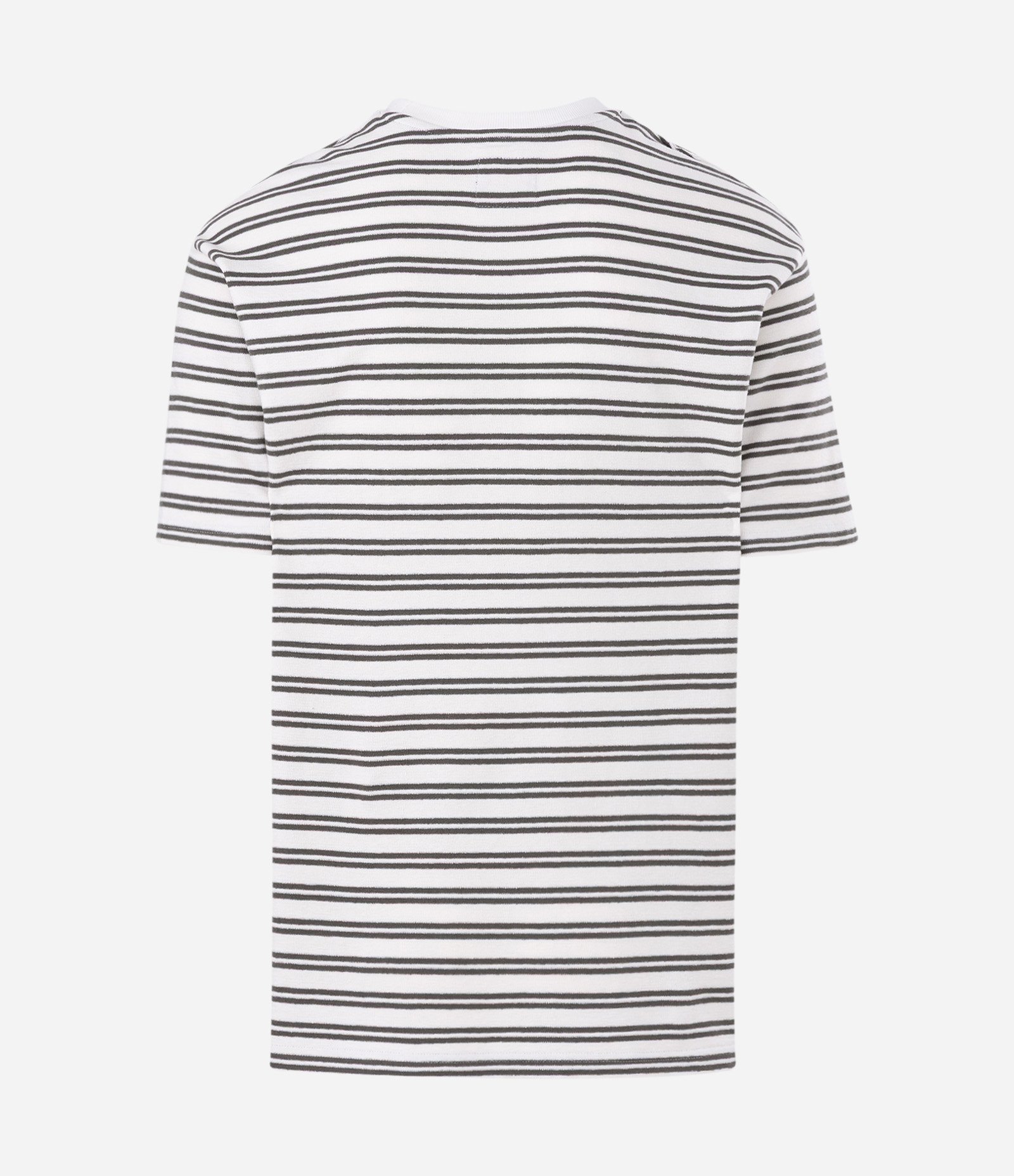 Camiseta Relaxed em Algodão com Estampa de Listras e Texturizada Bege 6