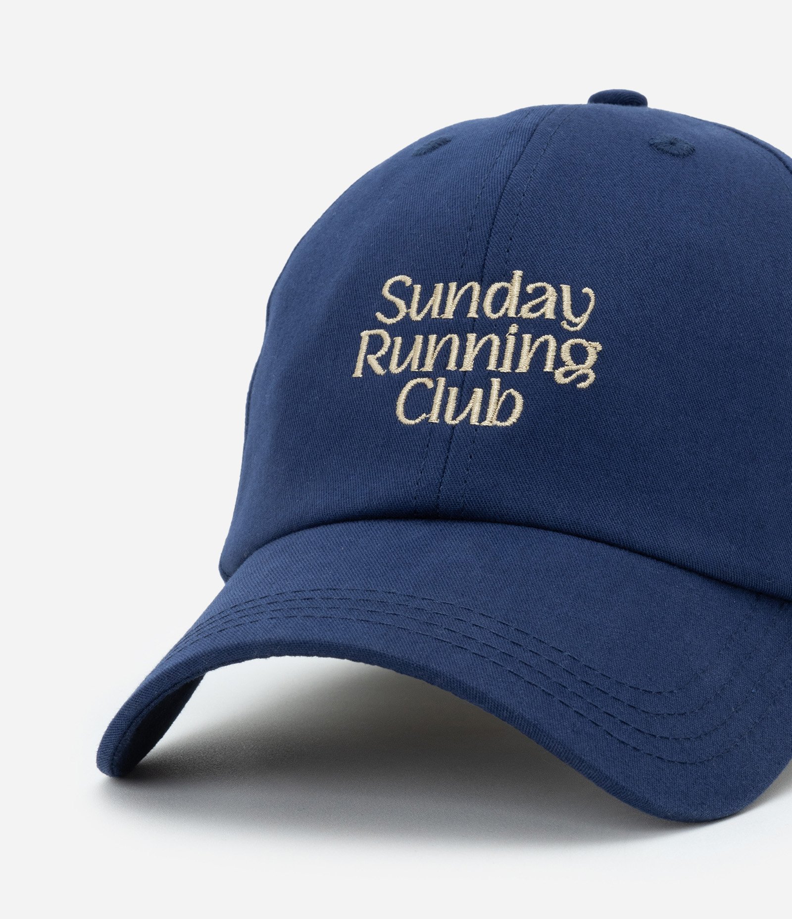 Boné Aba Curva em Sarja com Bordado Sunday Running Club Azul 4
