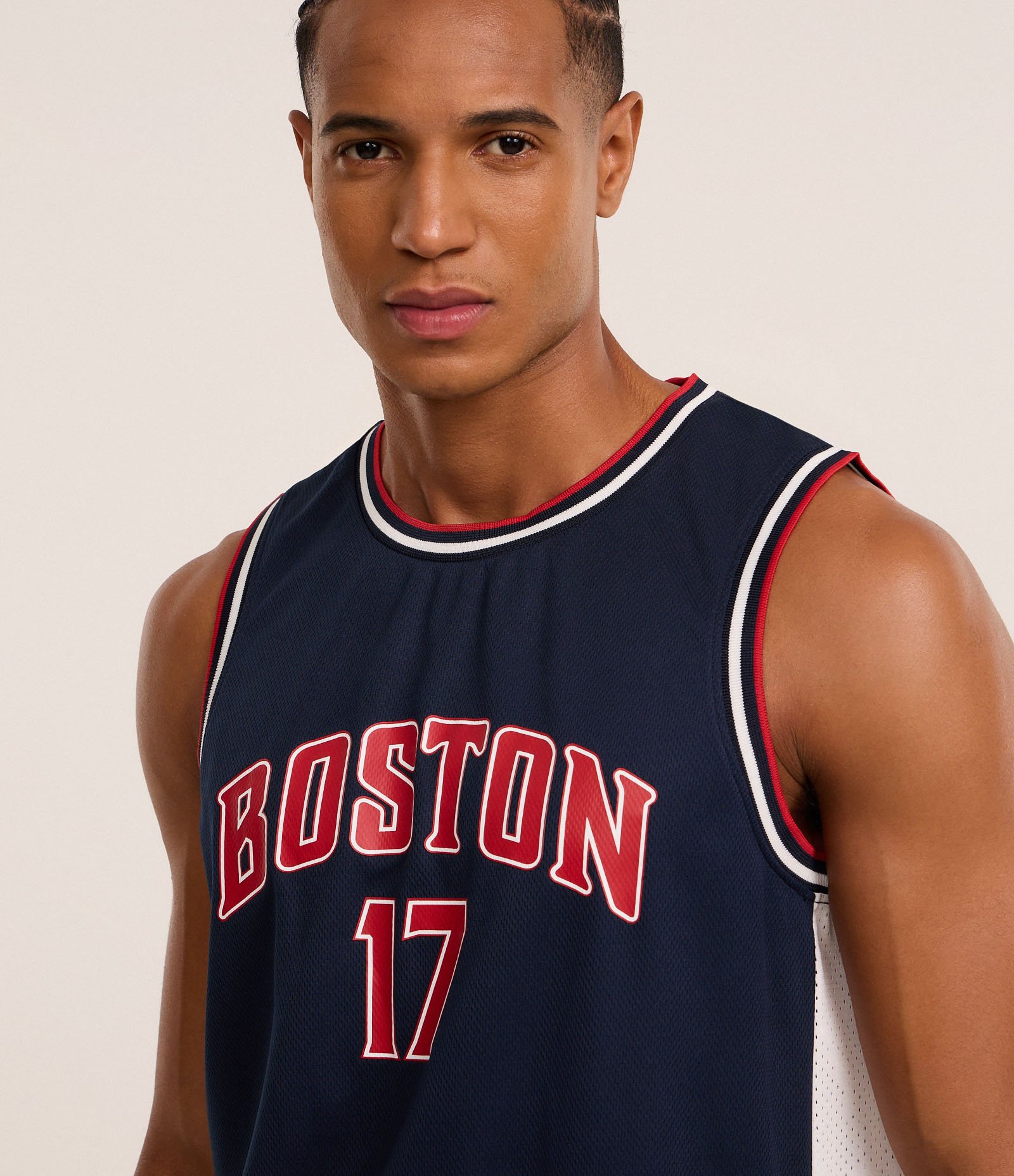 Regata Esportiva de Basquete com Tecnologia Dry e Estampa Lettering Boston Azul 8