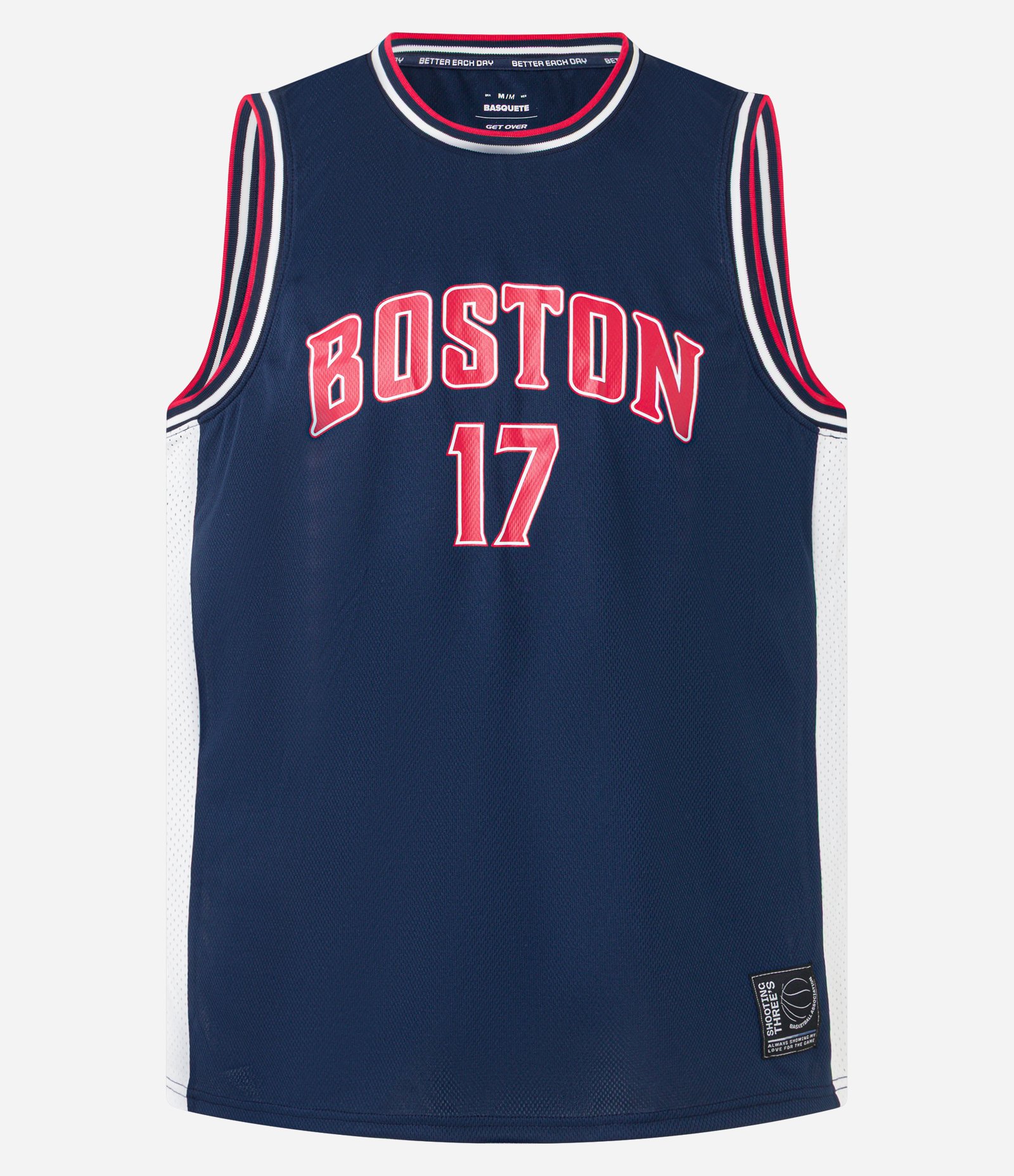 Regata Esportiva de Basquete com Tecnologia Dry e Estampa Lettering Boston Azul 9