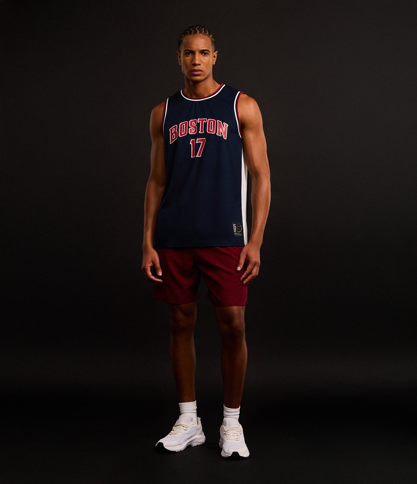 Regata Esportiva de Basquete com Tecnologia Dry e Estampa Lettering Boston Azul 2