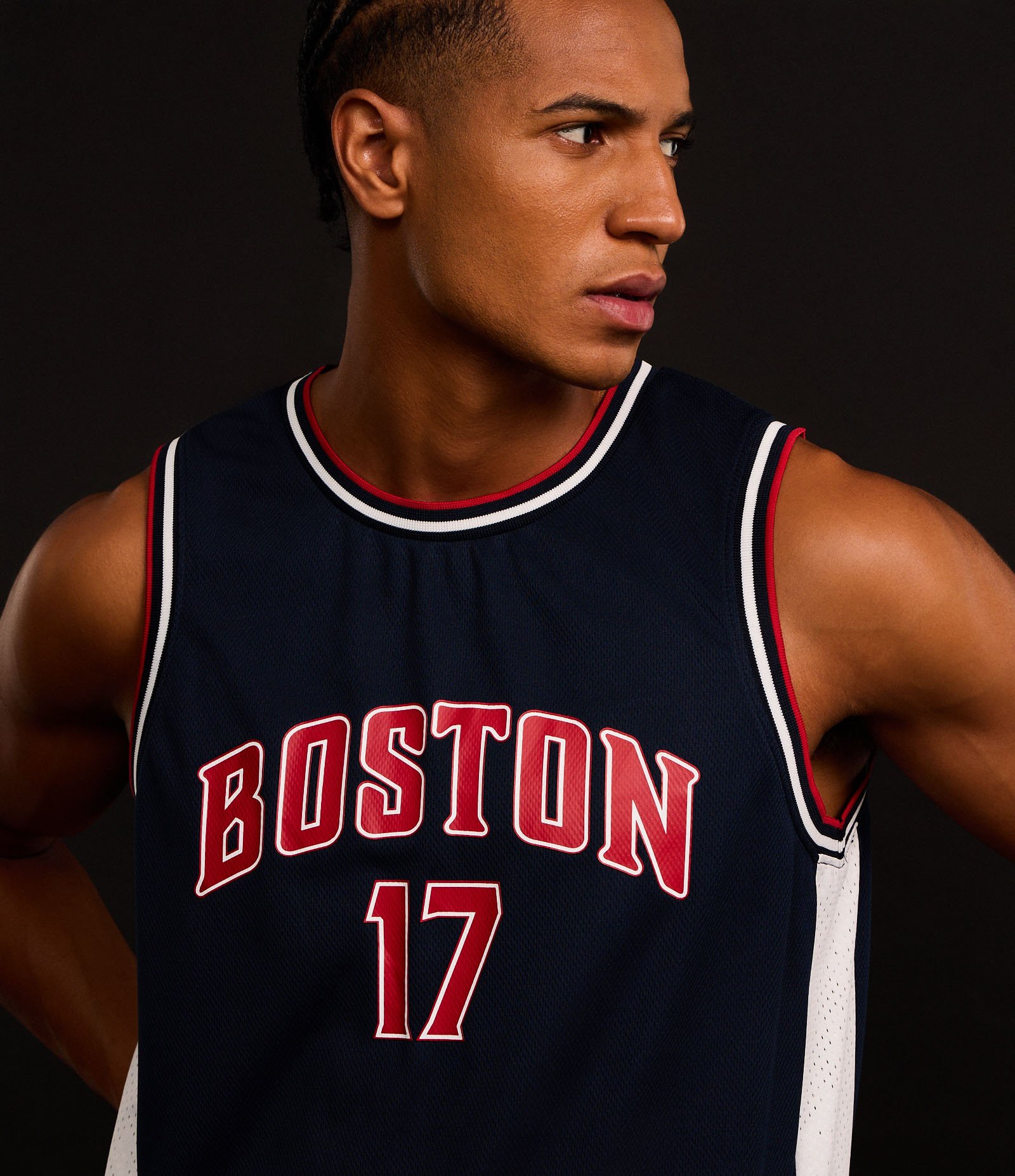 Regata Esportiva de Basquete com Tecnologia Dry e Estampa Lettering Boston Azul 3