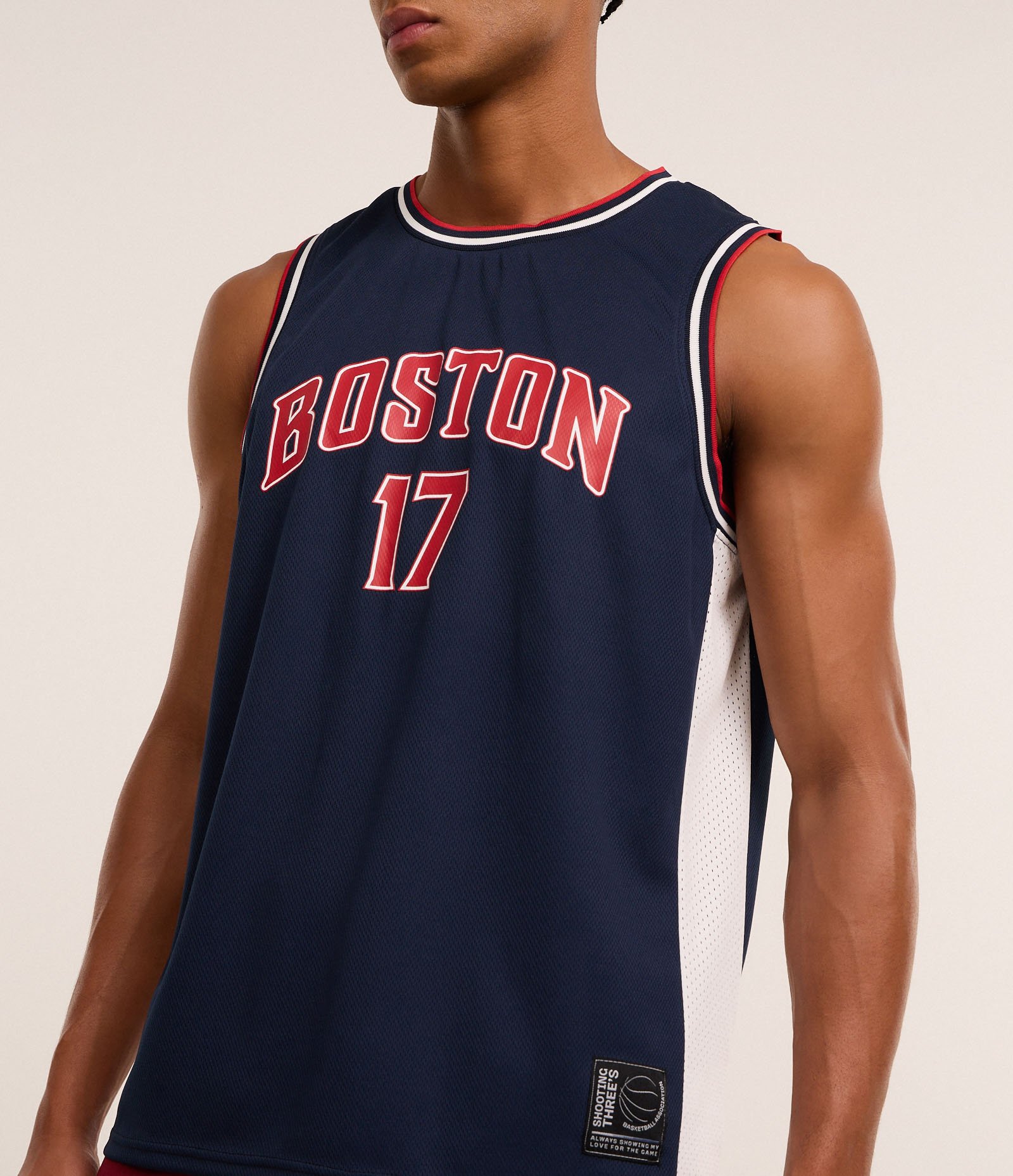 Regata Esportiva de Basquete com Tecnologia Dry e Estampa Lettering Boston Azul 4