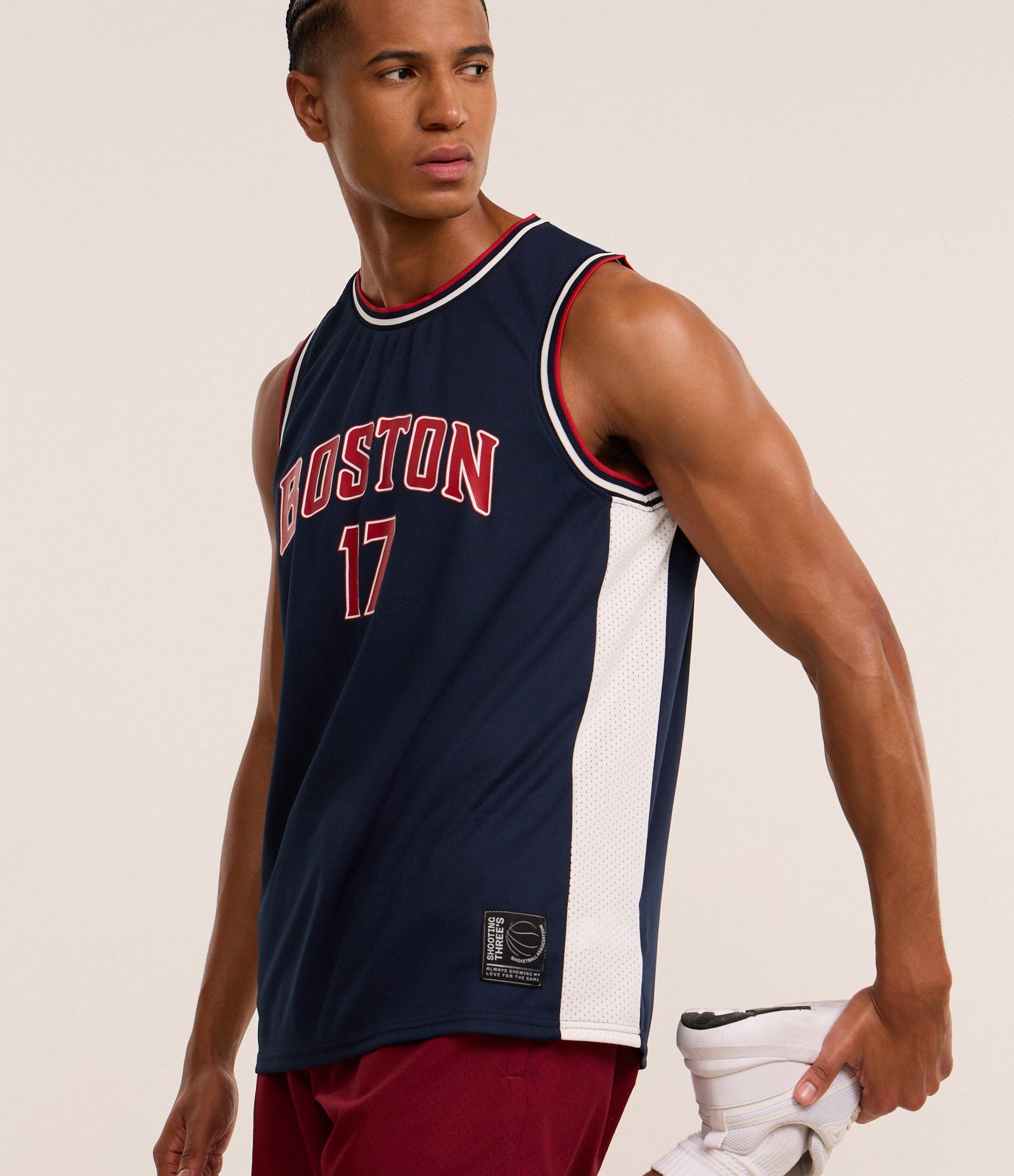 Regata Esportiva de Basquete com Tecnologia Dry e Estampa Lettering Boston Azul 6