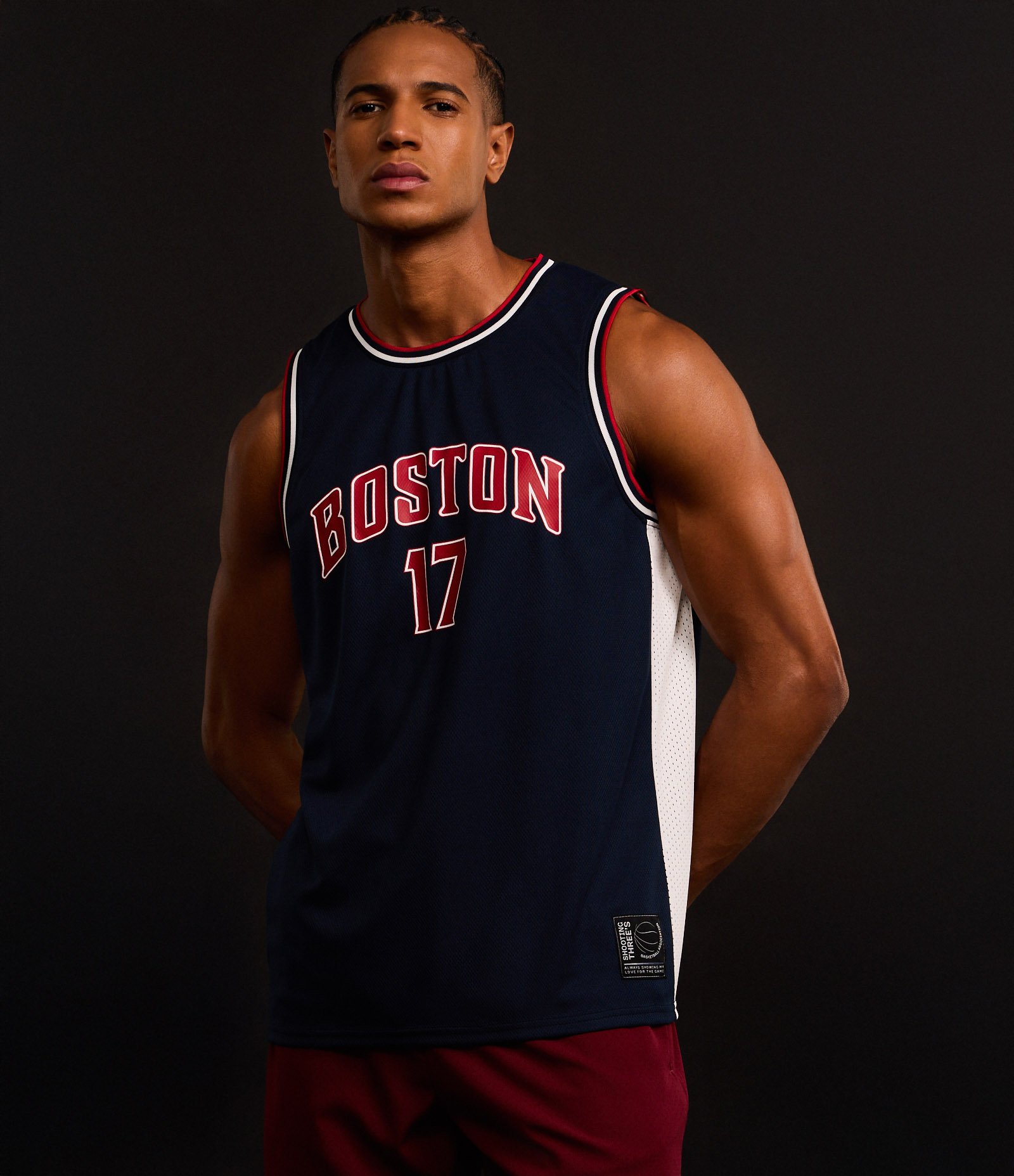 Regata Esportiva de Basquete com Tecnologia Dry e Estampa Lettering Boston Azul 7